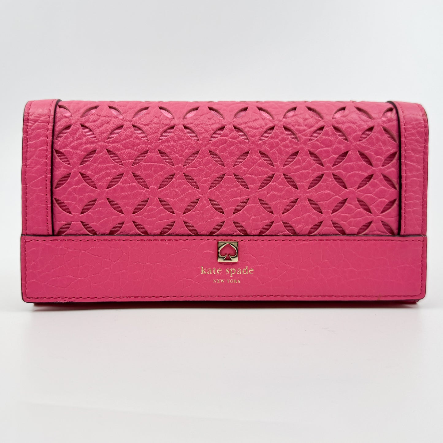 Kate Spade Bright Pink Laser Cut Perry Lane Wristlet Wallet