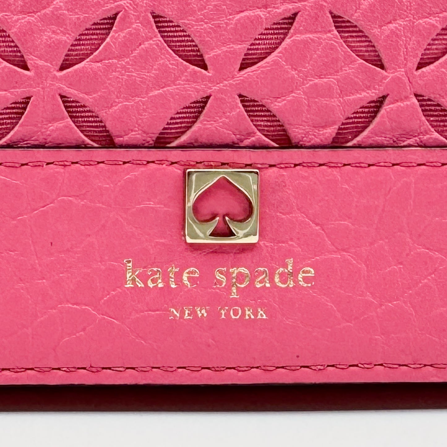 Kate Spade Bright Pink Laser Cut Perry Lane Wristlet Wallet