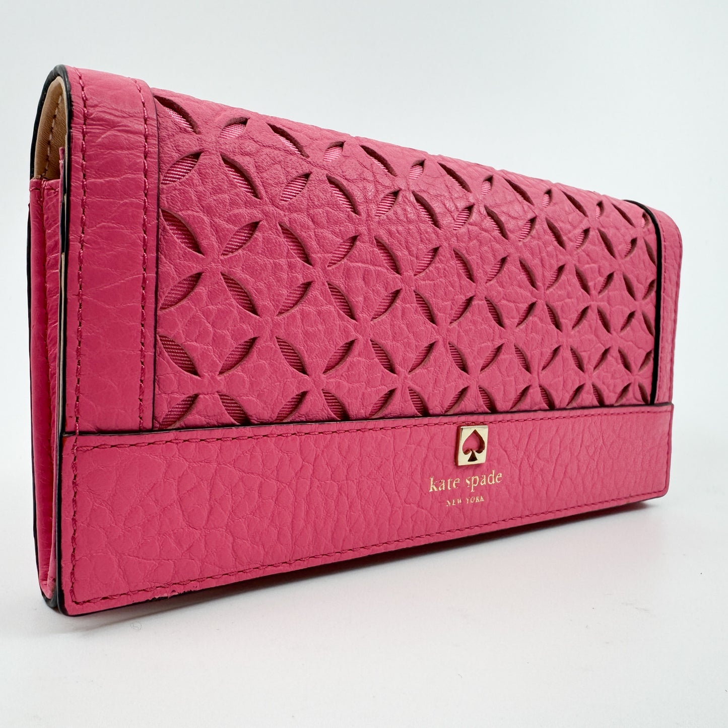 Kate Spade Bright Pink Laser Cut Perry Lane Wristlet Wallet