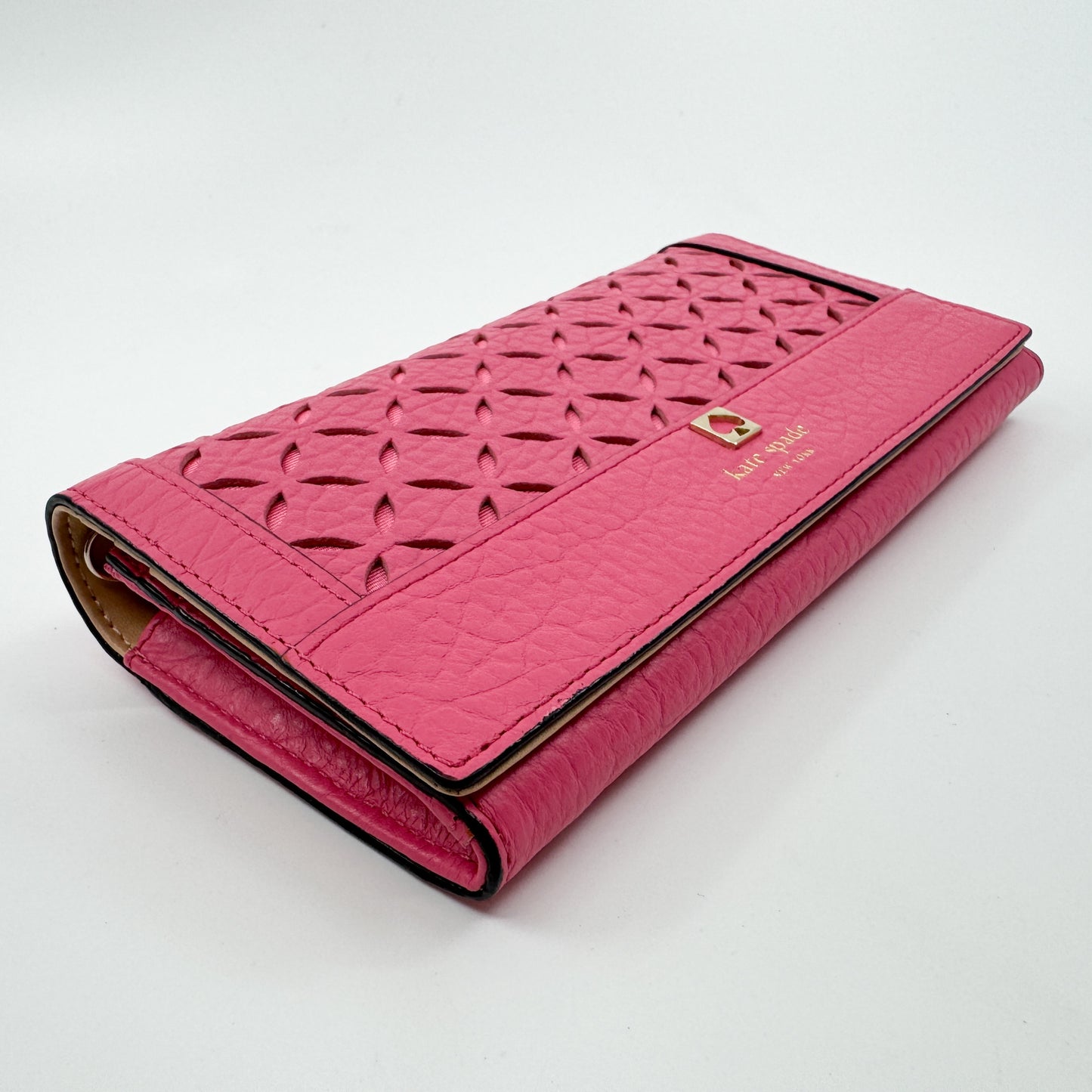 Kate Spade Bright Pink Laser Cut Perry Lane Wristlet Wallet