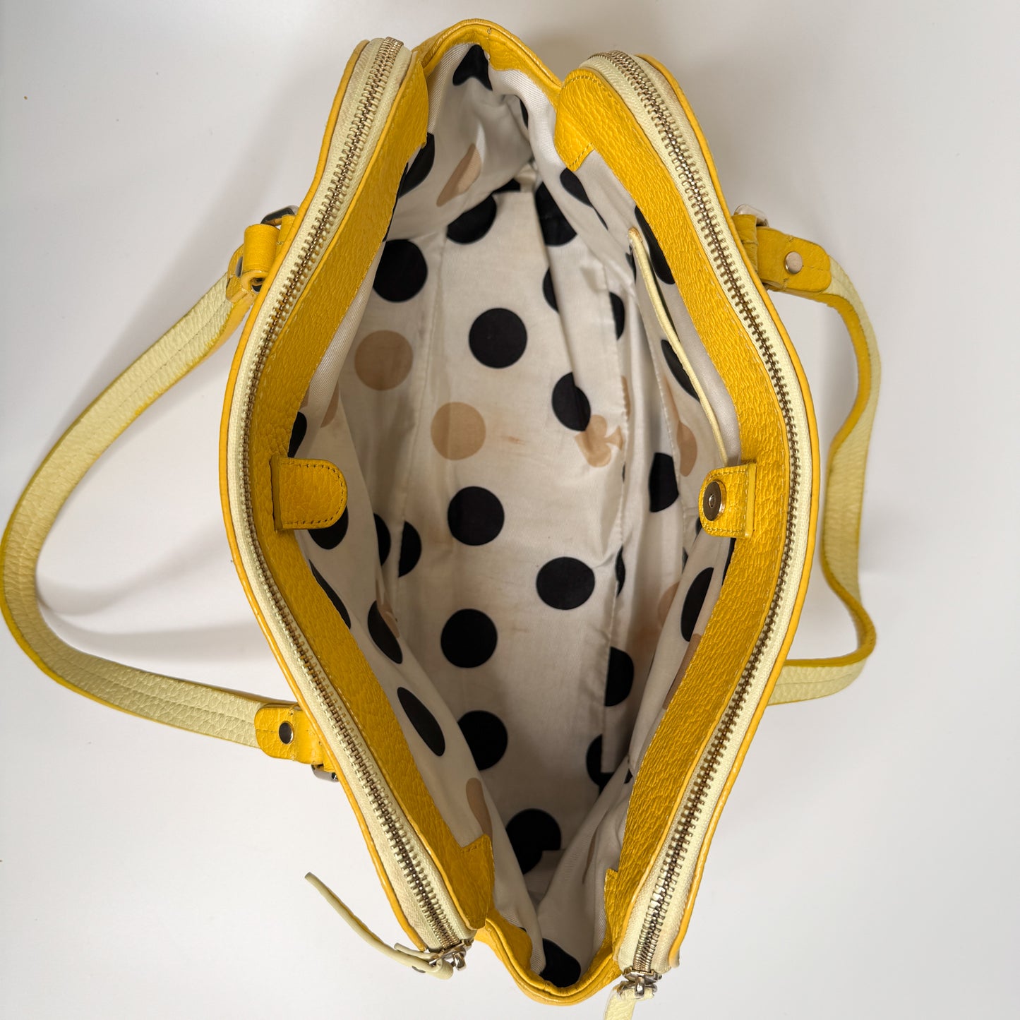 Kate Spade NY Yellow Pebbled Leather Grove Court Lainey Top Handle Bag