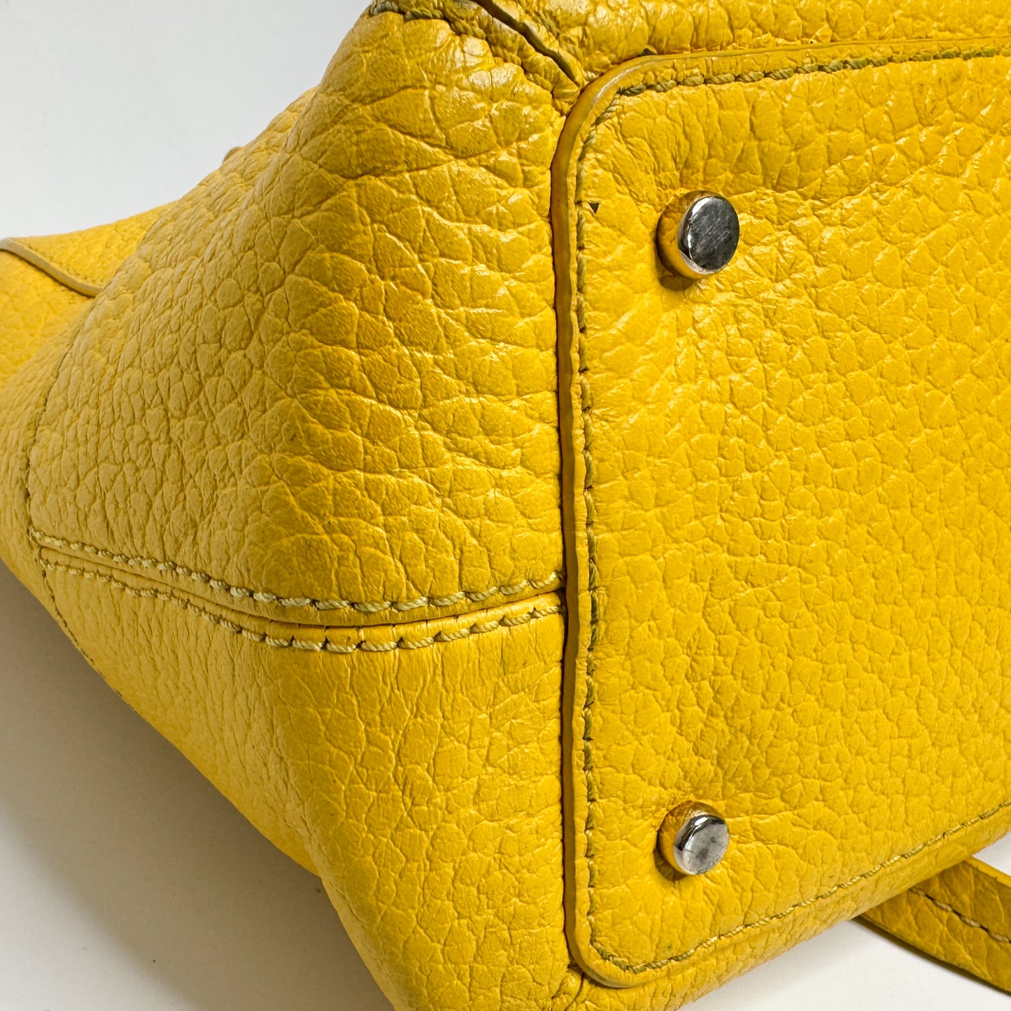 Kate Spade NY Yellow Pebbled Leather Grove Court Lainey Top Handle Bag