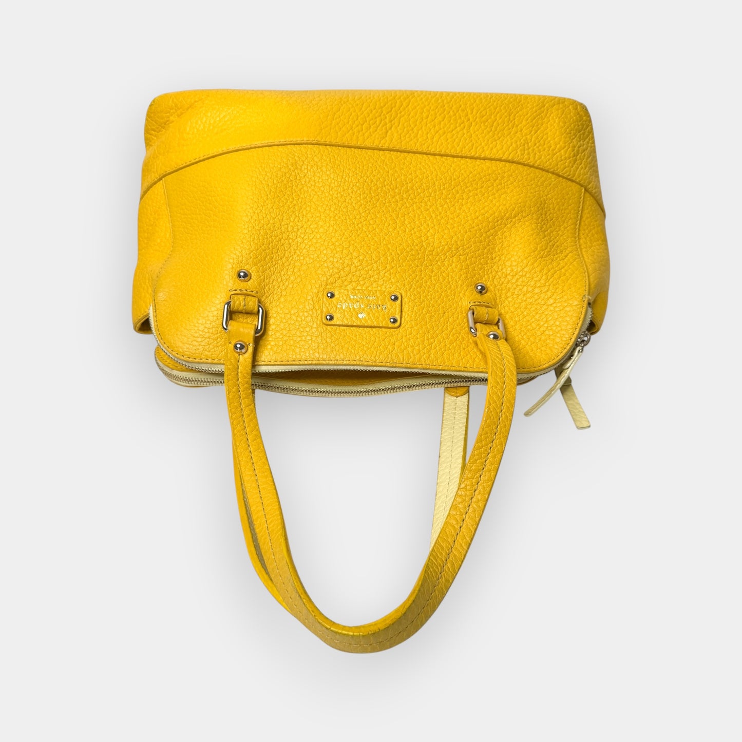 Kate Spade NY Yellow Pebbled Leather Grove Court Lainey Top Handle Bag