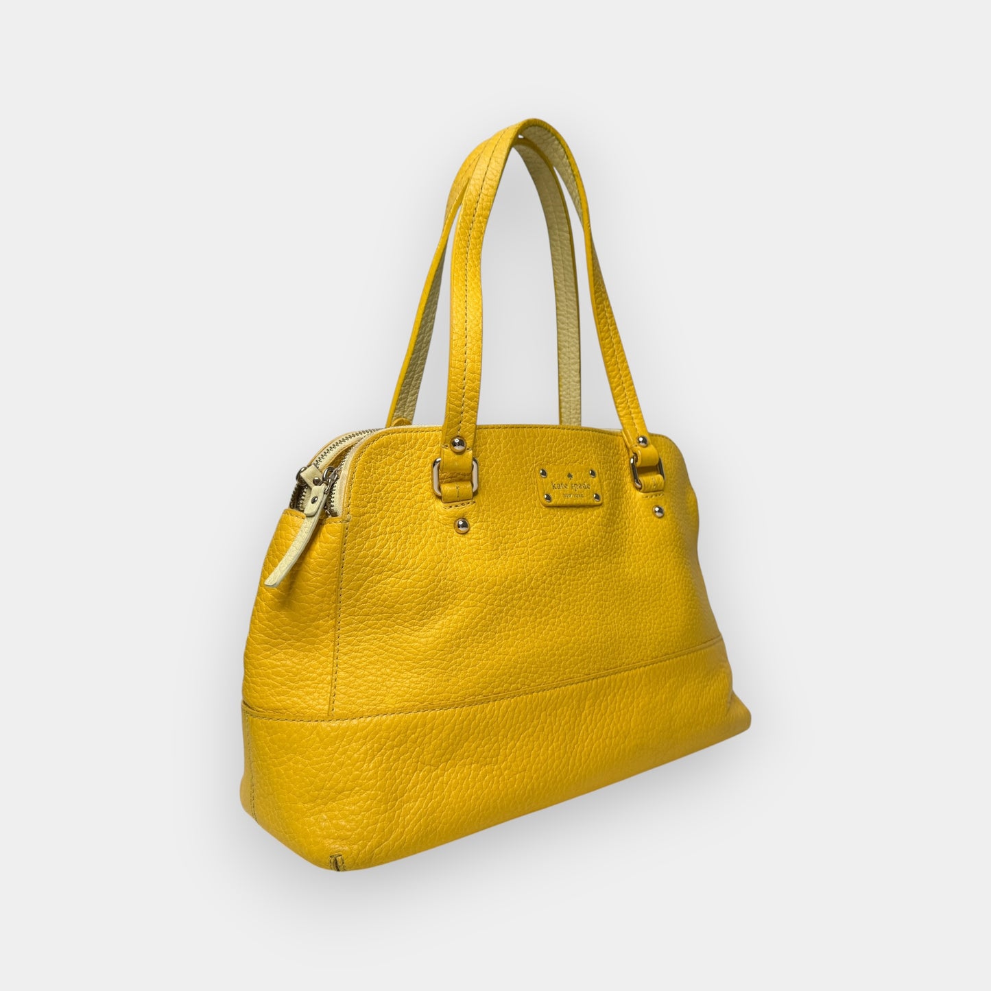Kate Spade NY Yellow Pebbled Leather Grove Court Lainey Top Handle Bag