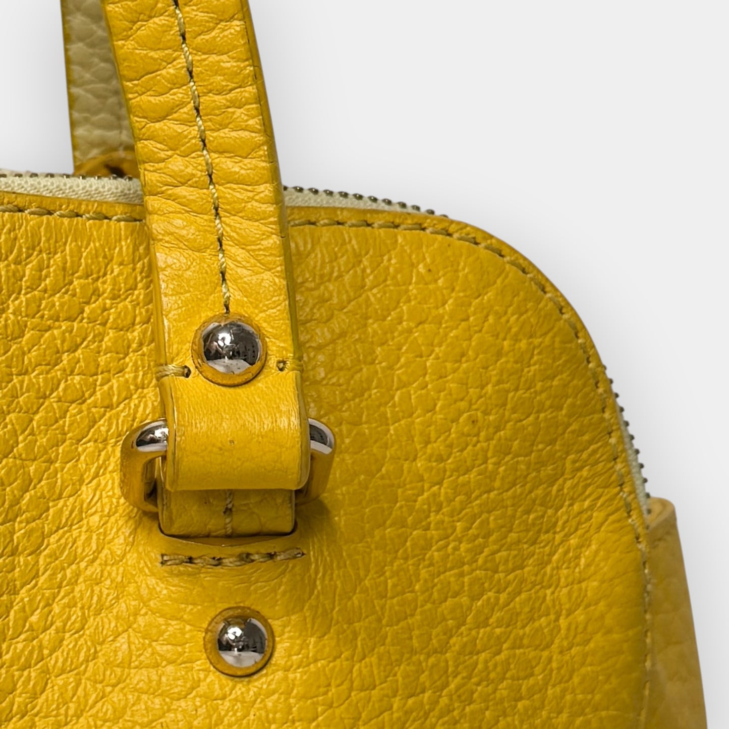 Kate Spade NY Yellow Pebbled Leather Grove Court Lainey Top Handle Bag