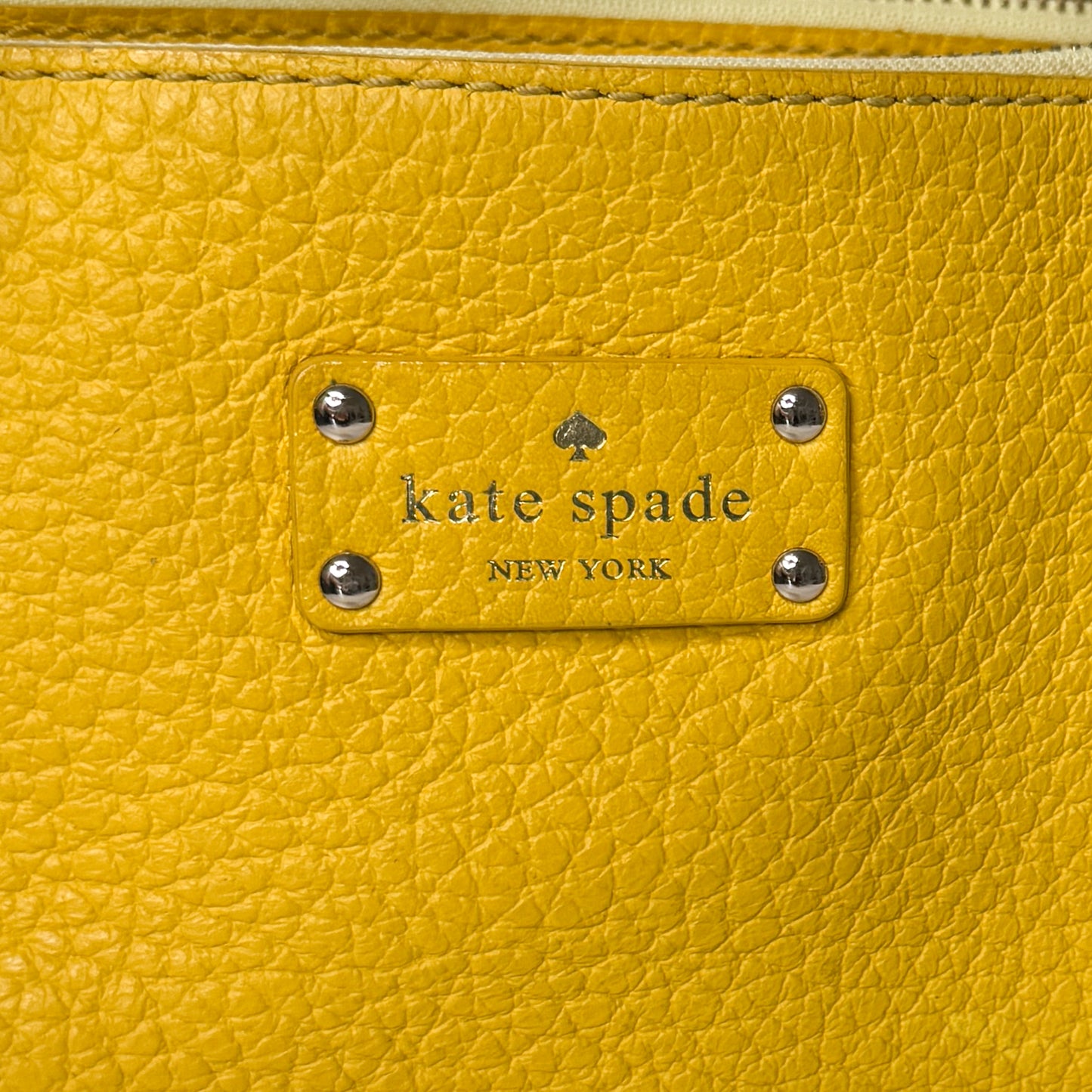 Kate Spade NY Yellow Pebbled Leather Grove Court Lainey Top Handle Bag