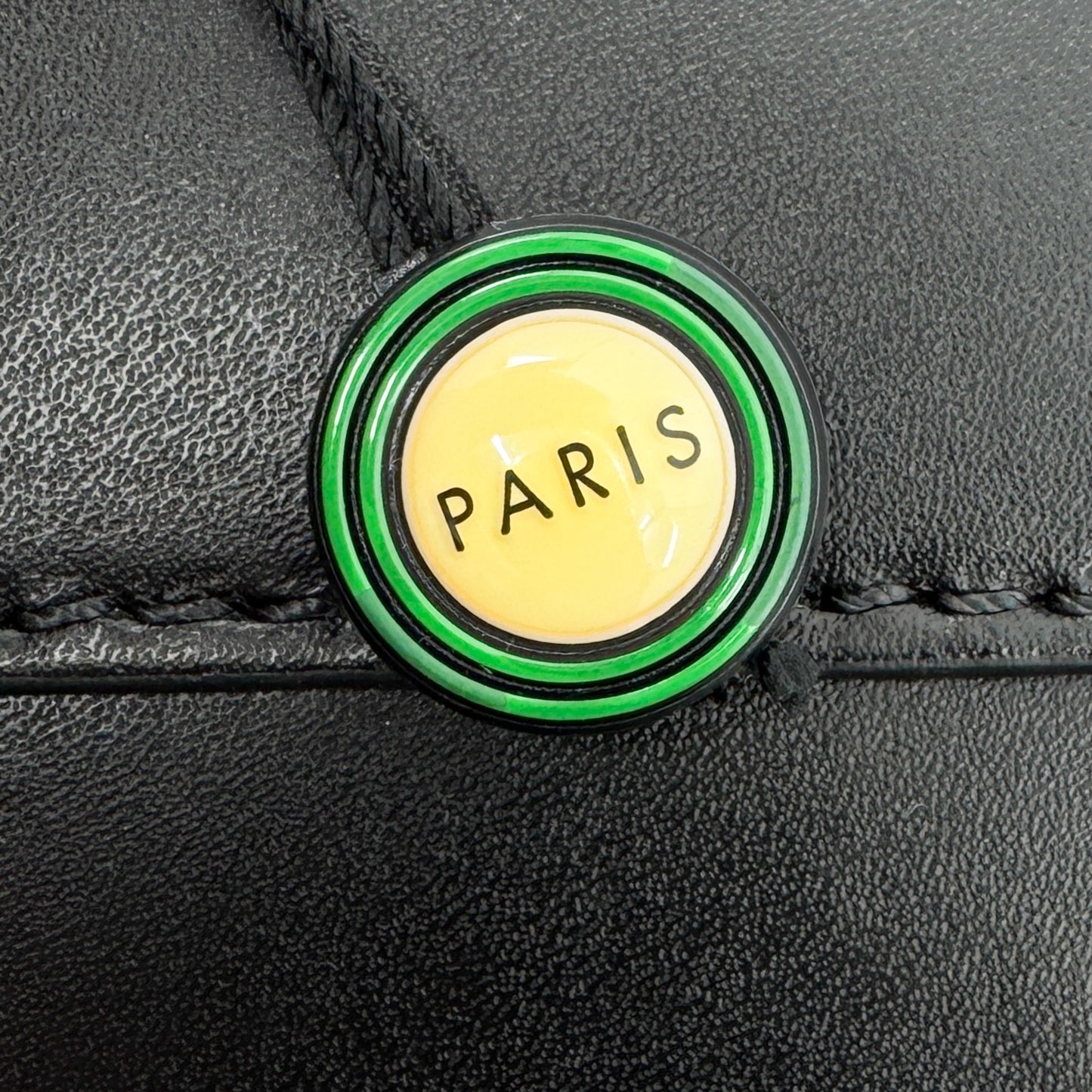 Kenzo Paris Black Leather Multicoloured Grommet Folio Case Clutch Bag