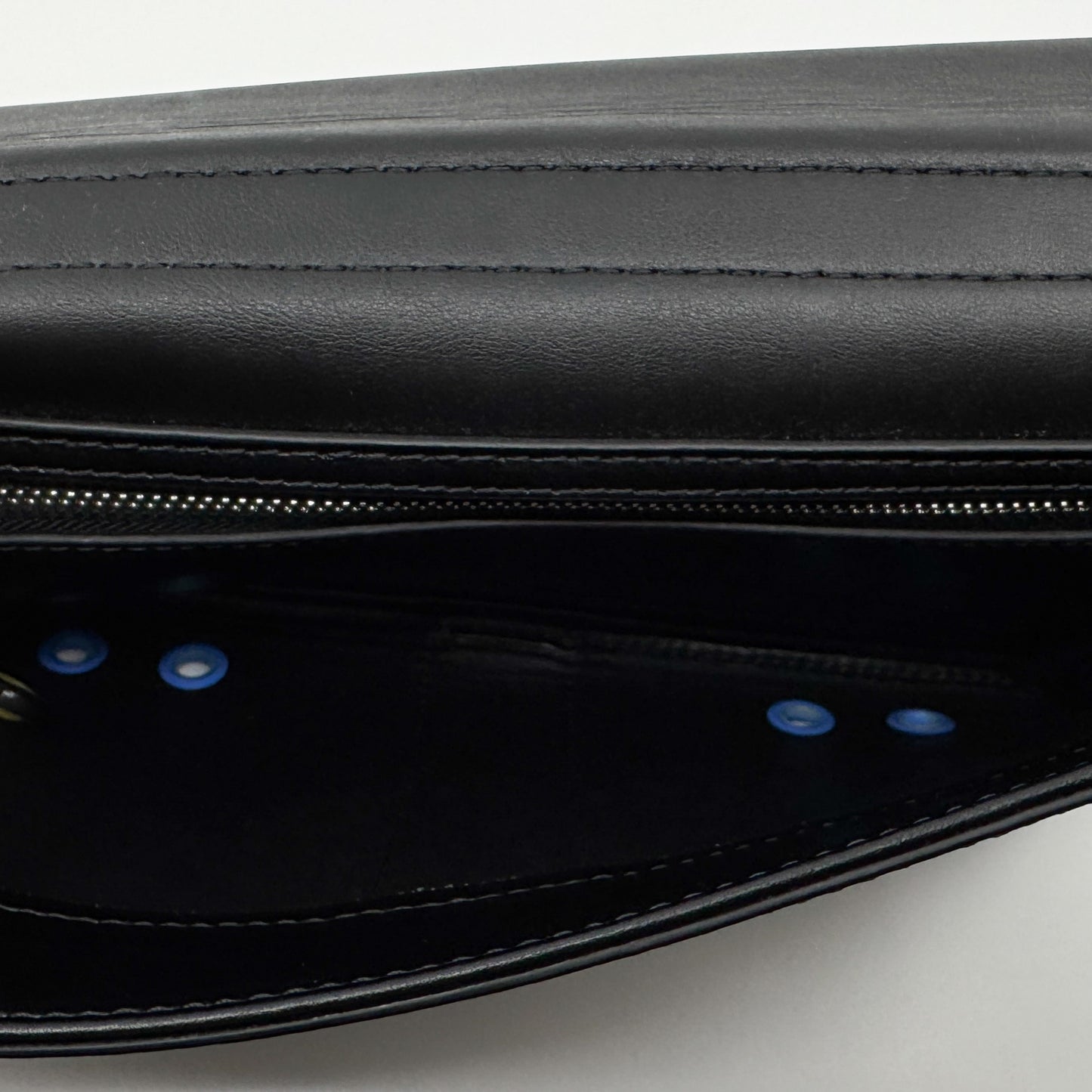 Kenzo Paris Black Leather Multicoloured Grommet Folio Case Clutch Bag