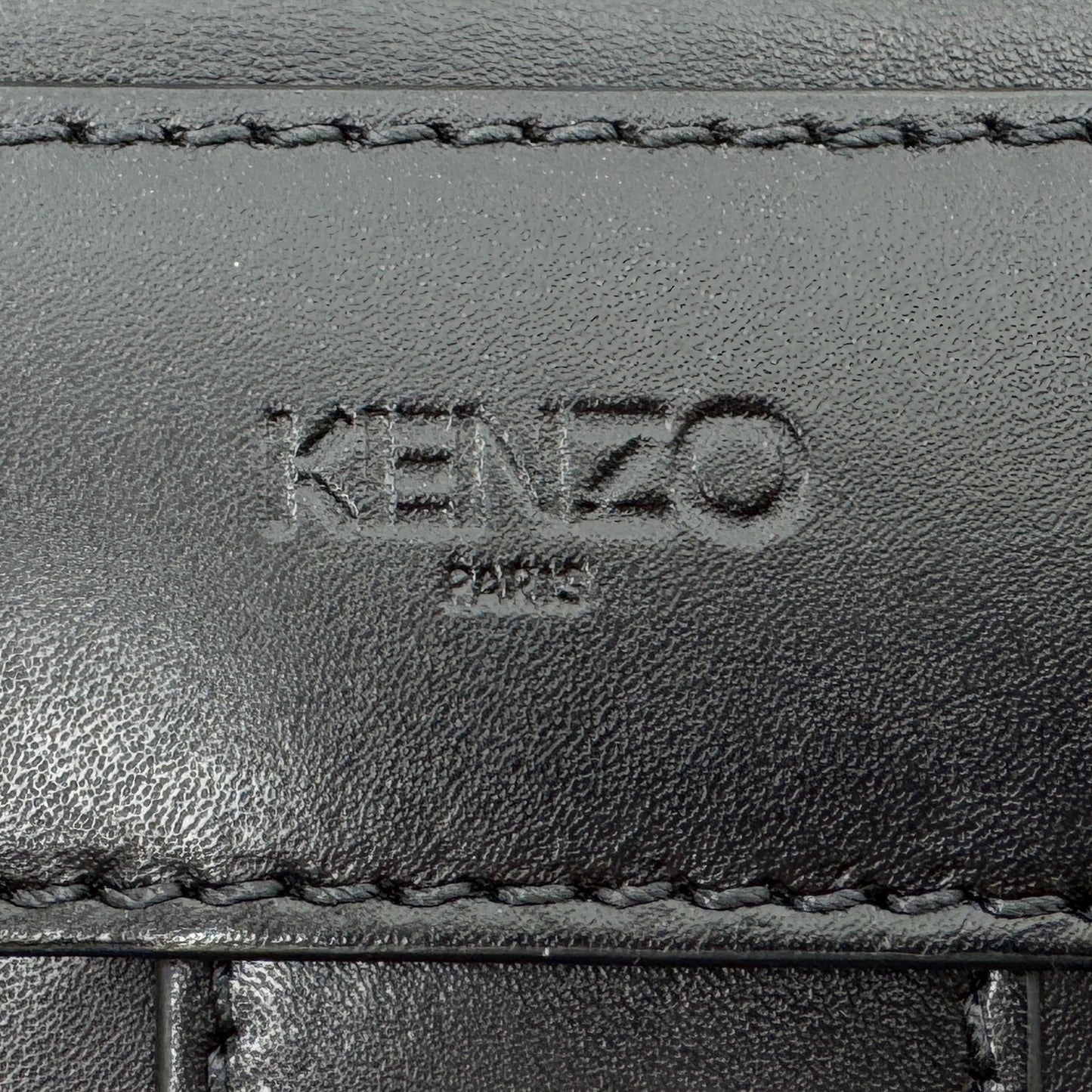 Kenzo Paris Black Leather Multicoloured Grommet Folio Case Clutch Bag