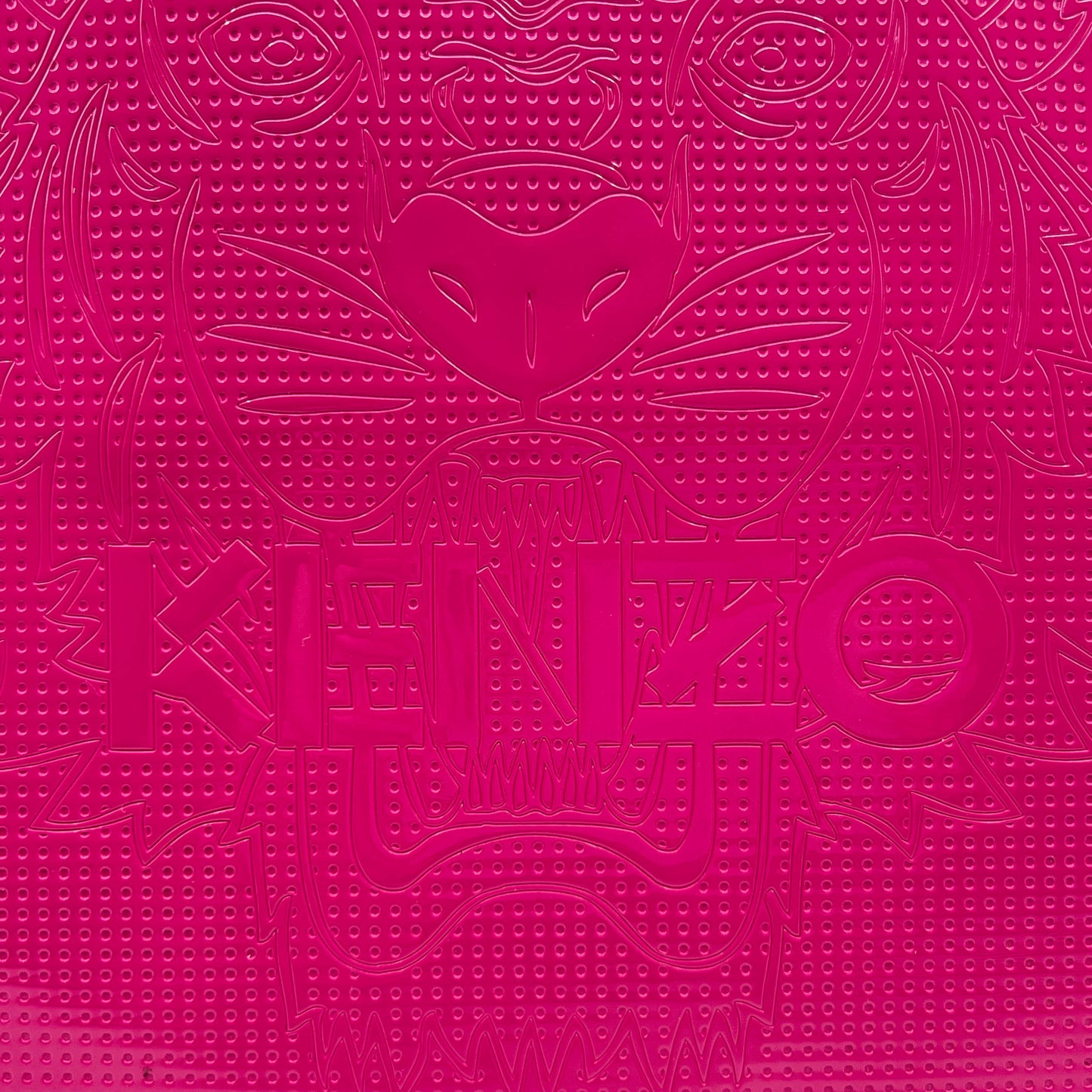 Kenzo Bright Hot Pink Tiger Embossed Zip Clutch Bag