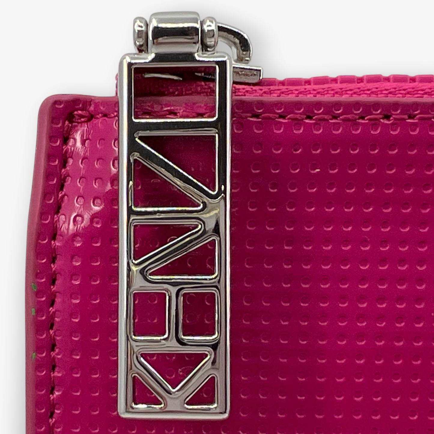 Kenzo Bright Hot Pink Tiger Embossed Zip Clutch Bag