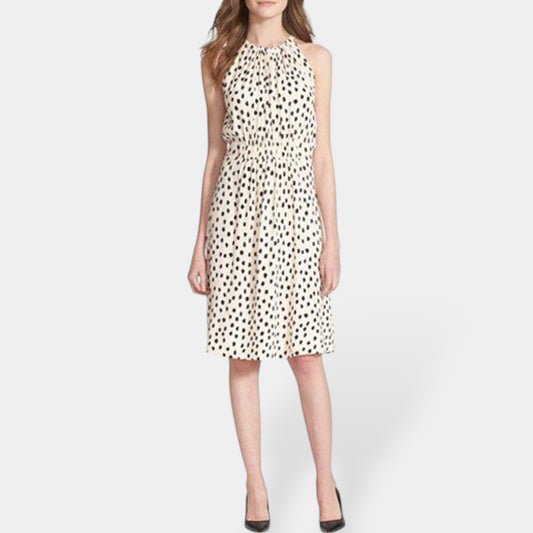 Kate Spade NY Pale Pink Leopard Spot Tie Back Dress US8 ~ AU10