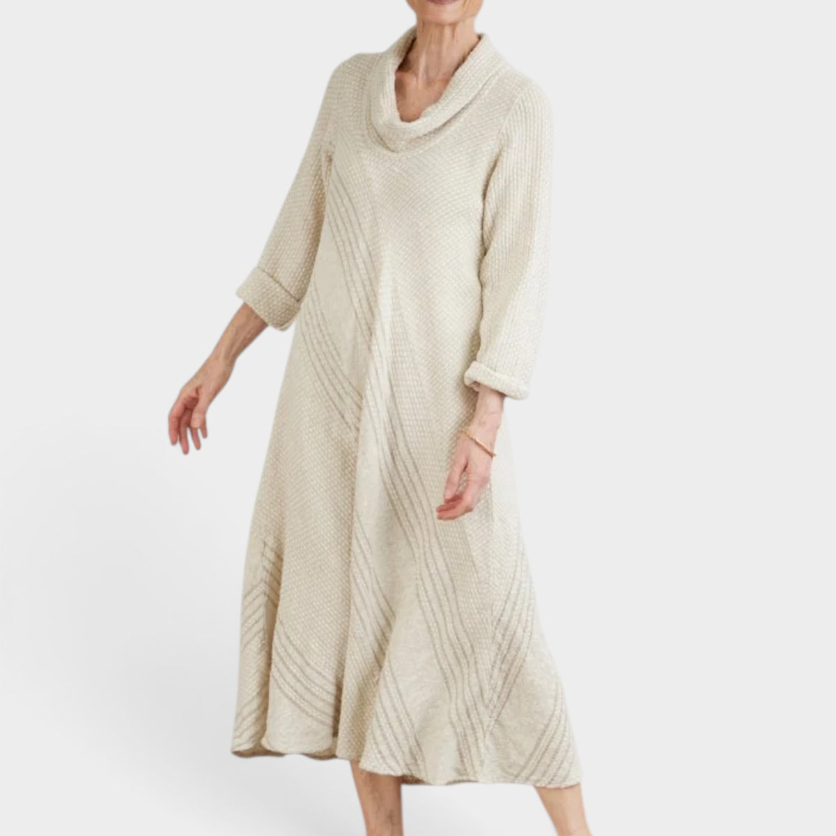 La Bottega di Brunella Beige Linen Fit Flare Dress P ~ Medium ~ AU10-12