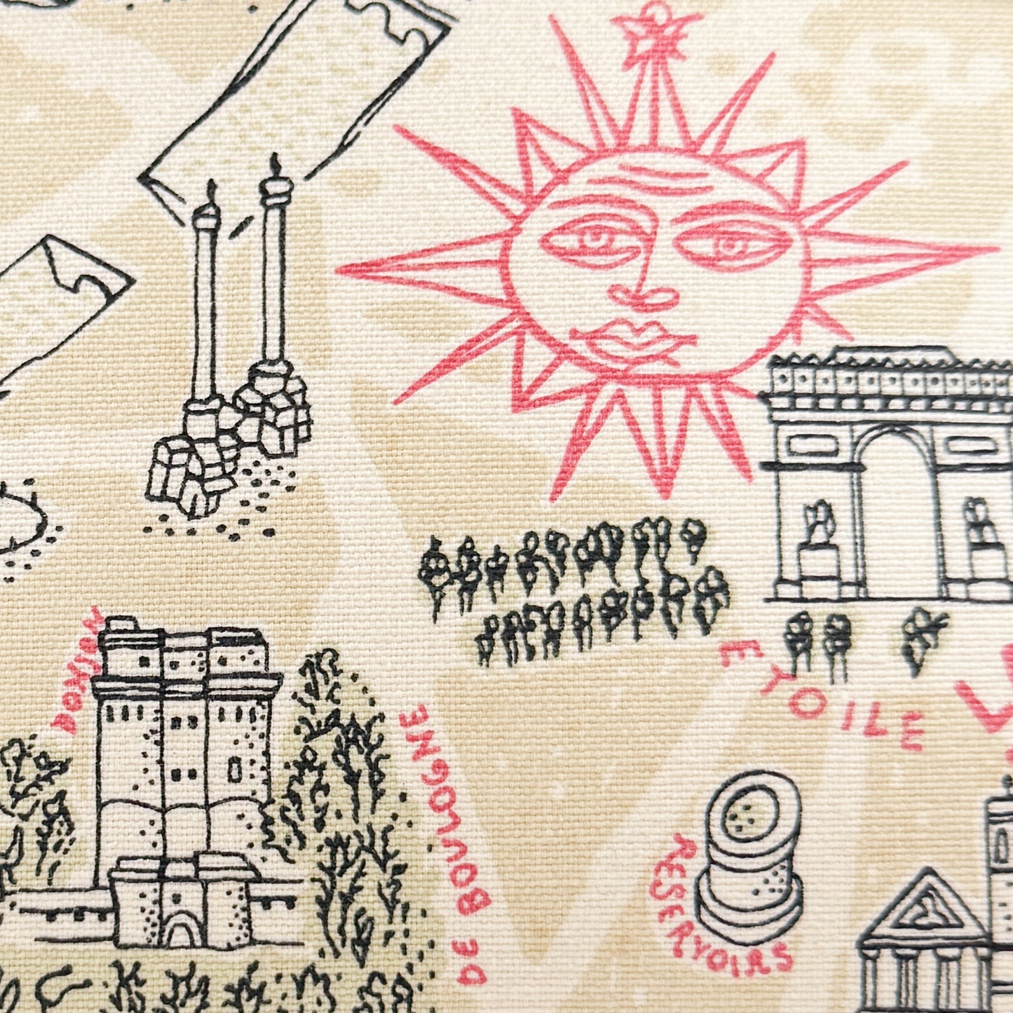 Lancel Paris Canvas & Red Leather Top Handle Bag