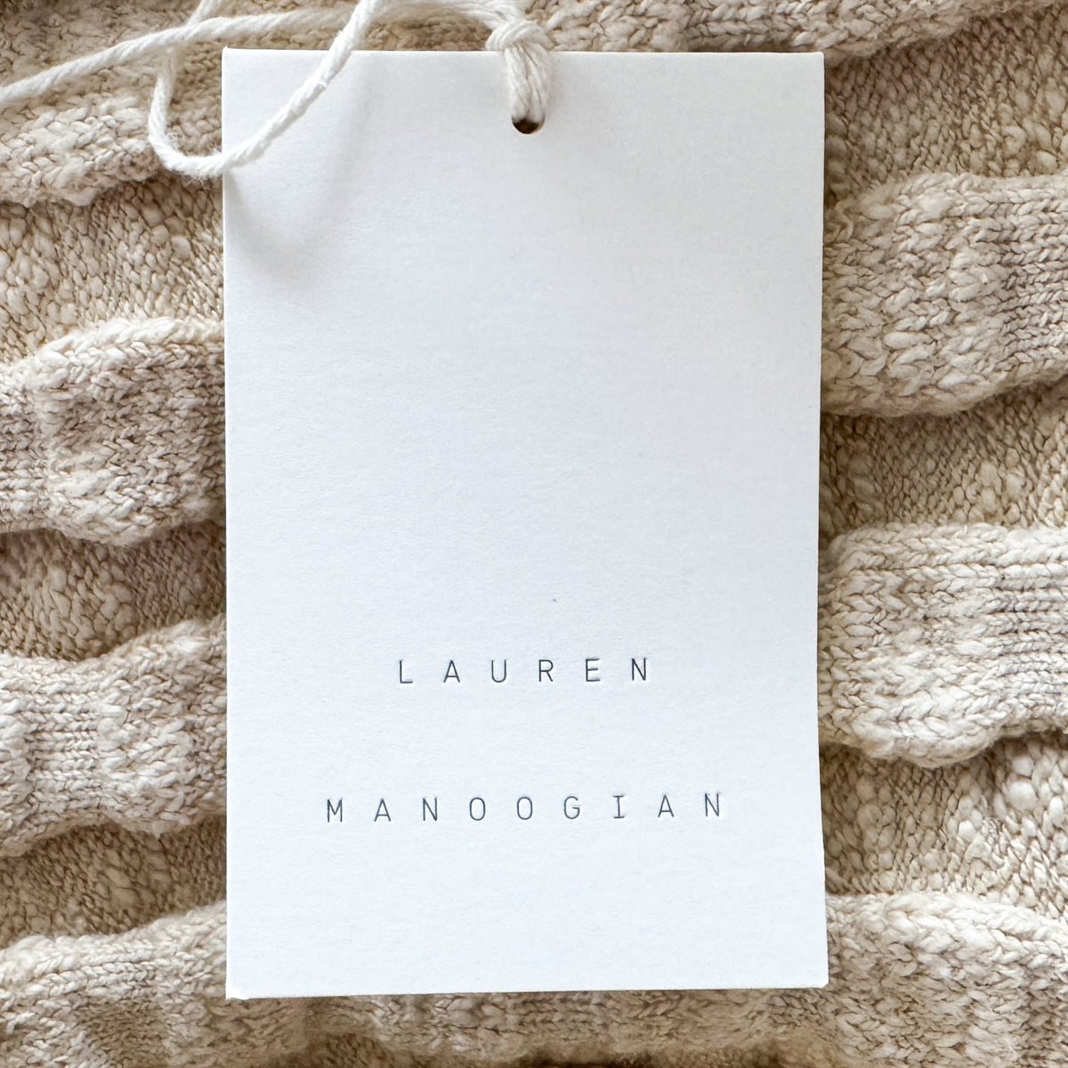 Lauren Manoogian Beige Cream Bubble Ribbed Cotton-blend Midi Dress 2 ~ Medium ~ AU10-12