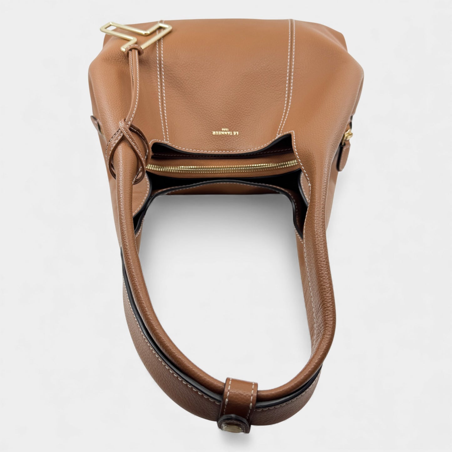 Le Tanneur Juliette Tan Brown Leather Shoulder Bag