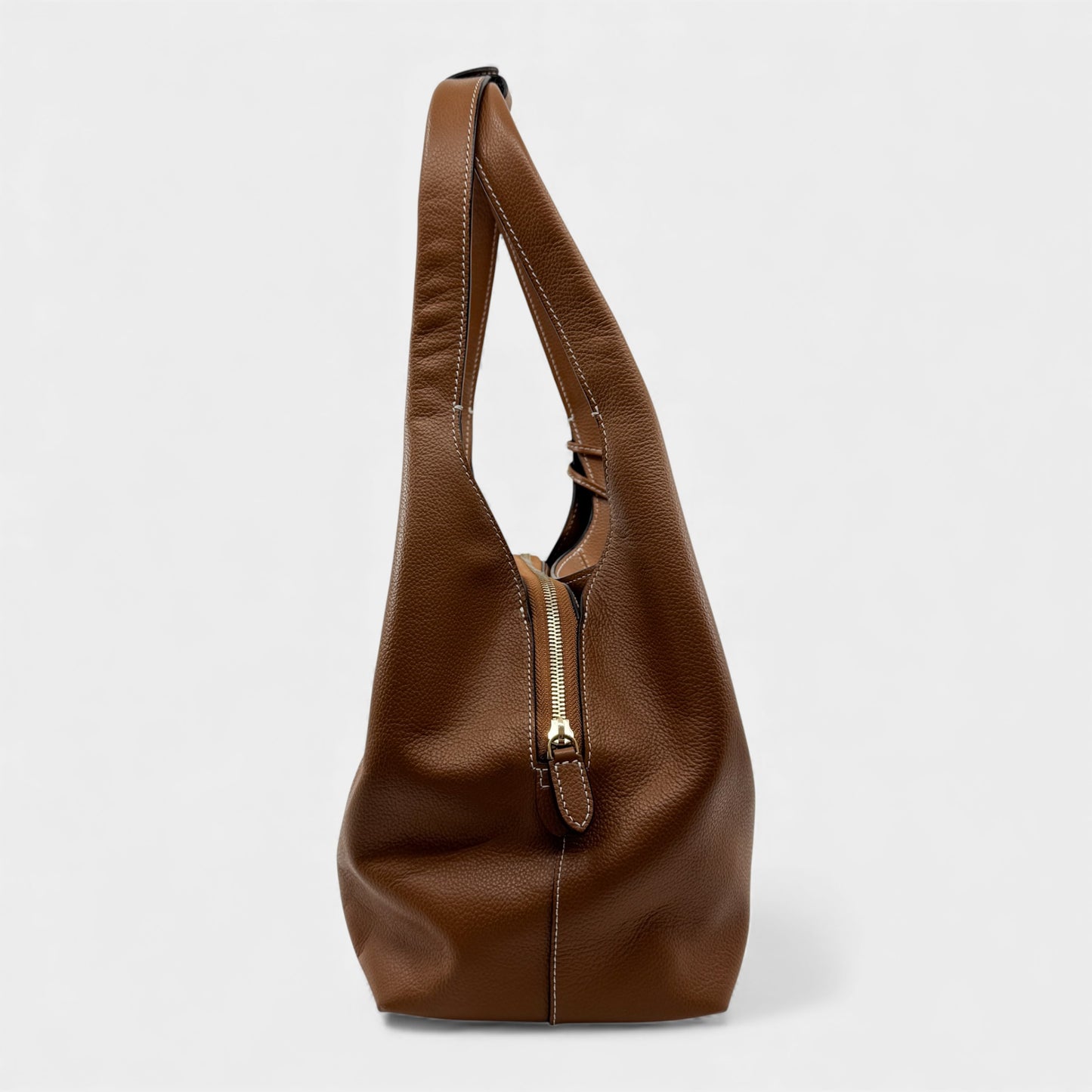 Le Tanneur Juliette Tan Brown Leather Shoulder Bag