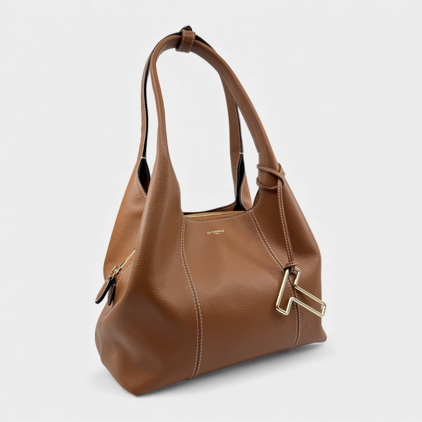 Le Tanneur Juliette Tan Brown Leather Shoulder Bag