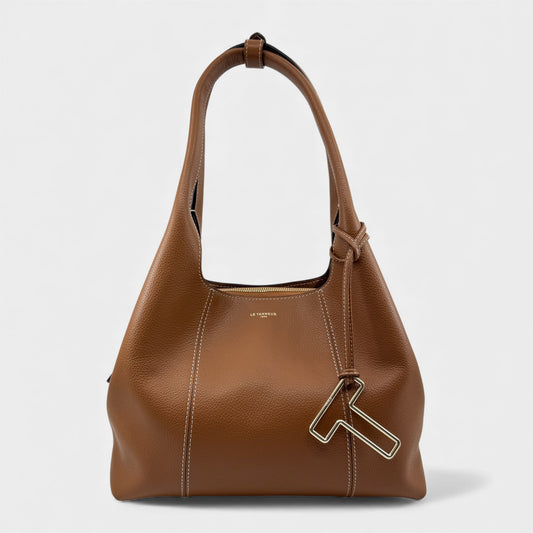 Le Tanneur Juliette Tan Brown Leather Shoulder Bag