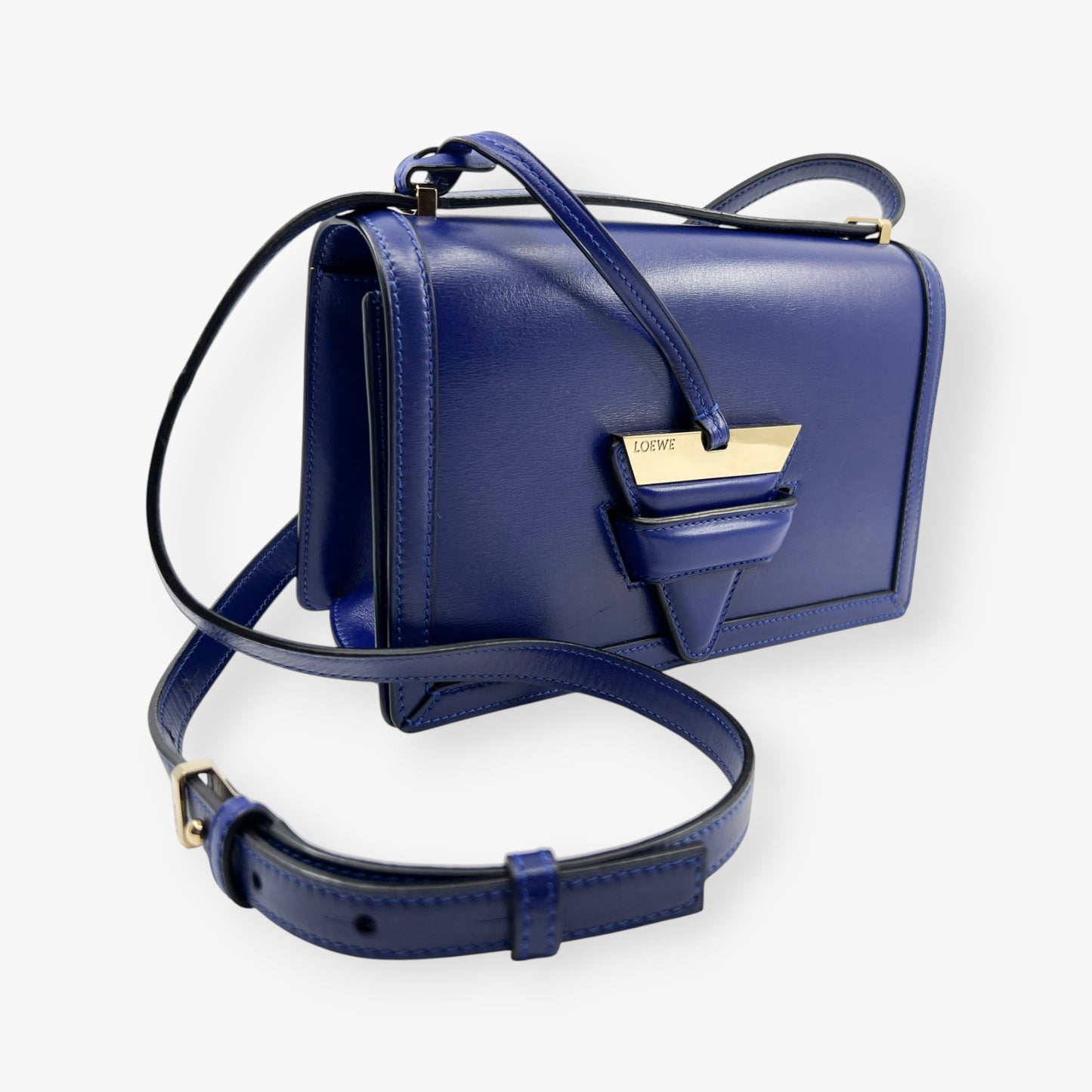 Loewe Electric Blue Leather Barcelona Shoulder Bag