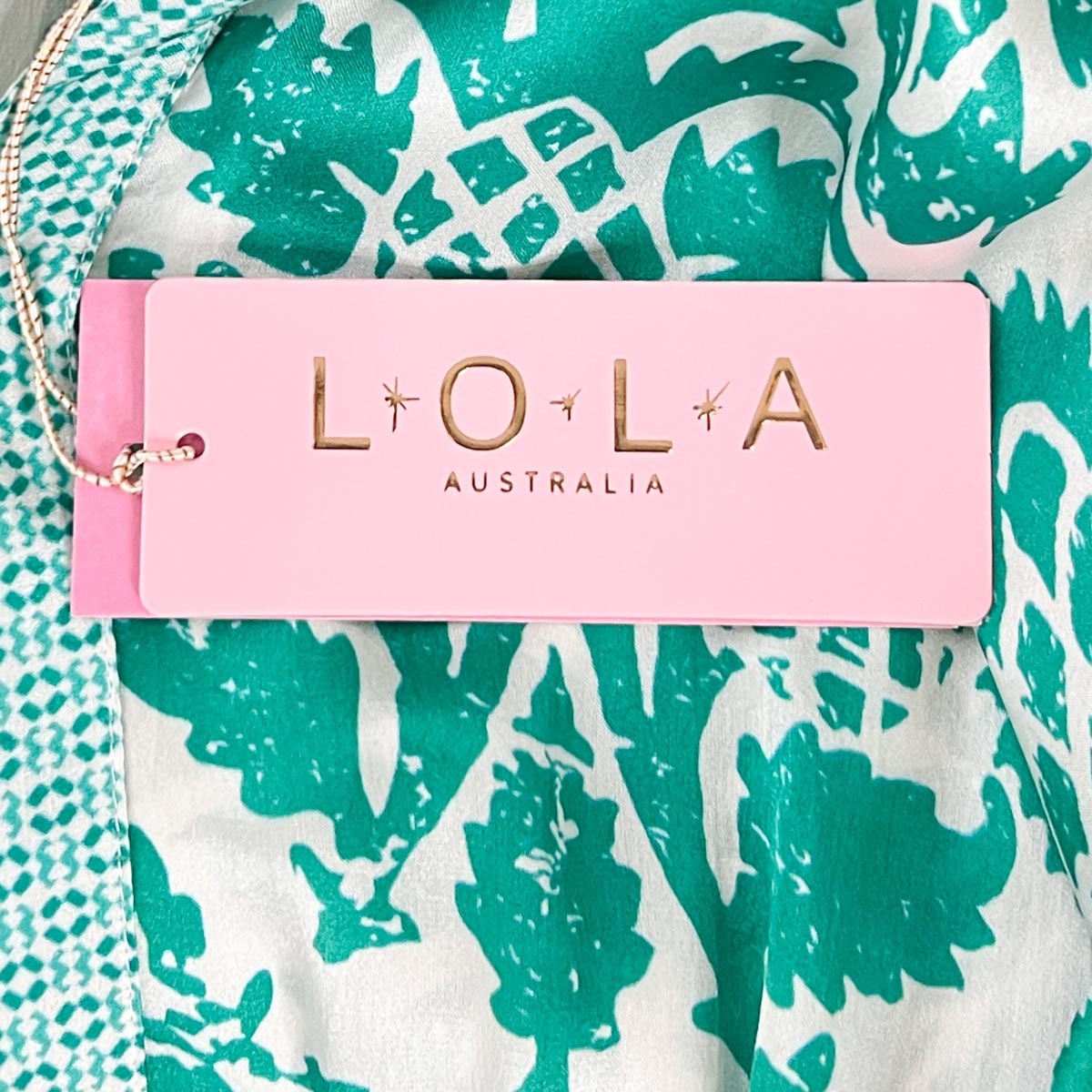 Lola Australia Norman Silk Maxi Turquoise Pineapple Print Dress Small ~ AU8 [NEW]