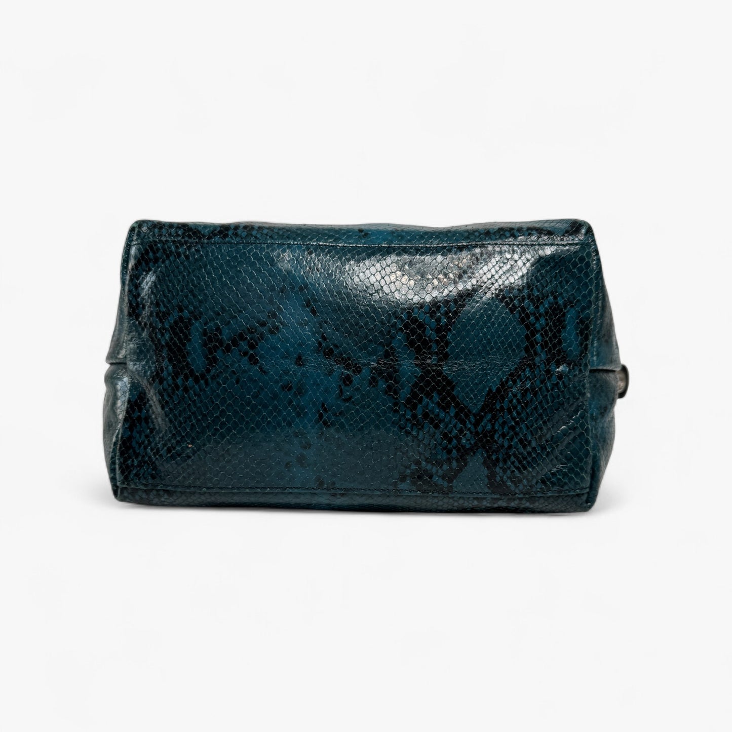 Longchamp Le Pliage Teal Blue Leather Tote Bag