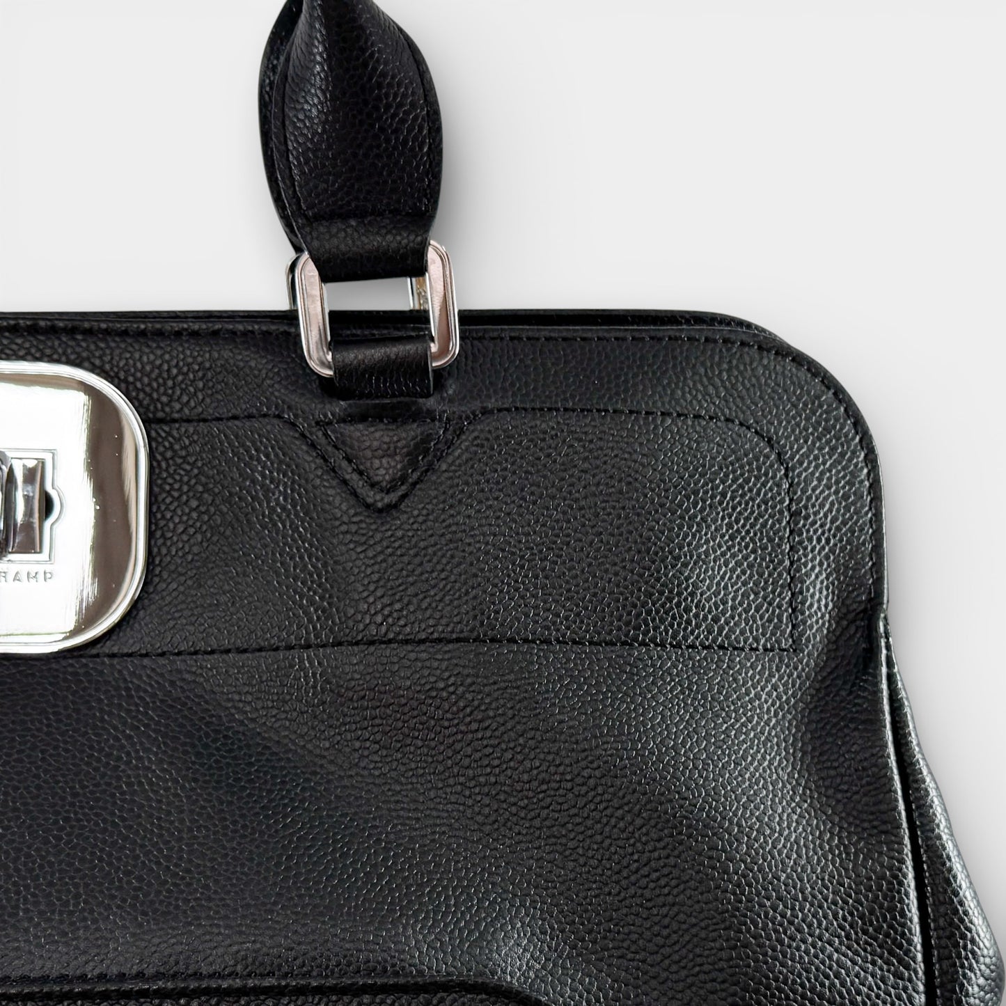 Longchamp Black Fine Grain Leather Gatsby Tote Bag