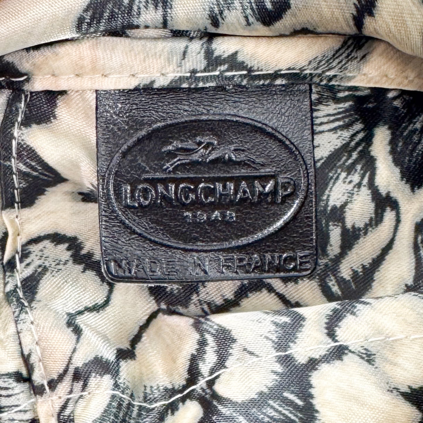 Longchamp Black Fine Grain Leather Gatsby Tote Bag