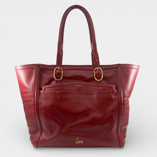 Christian Louboutin Burgundy Red Leather Farida Tote Bag