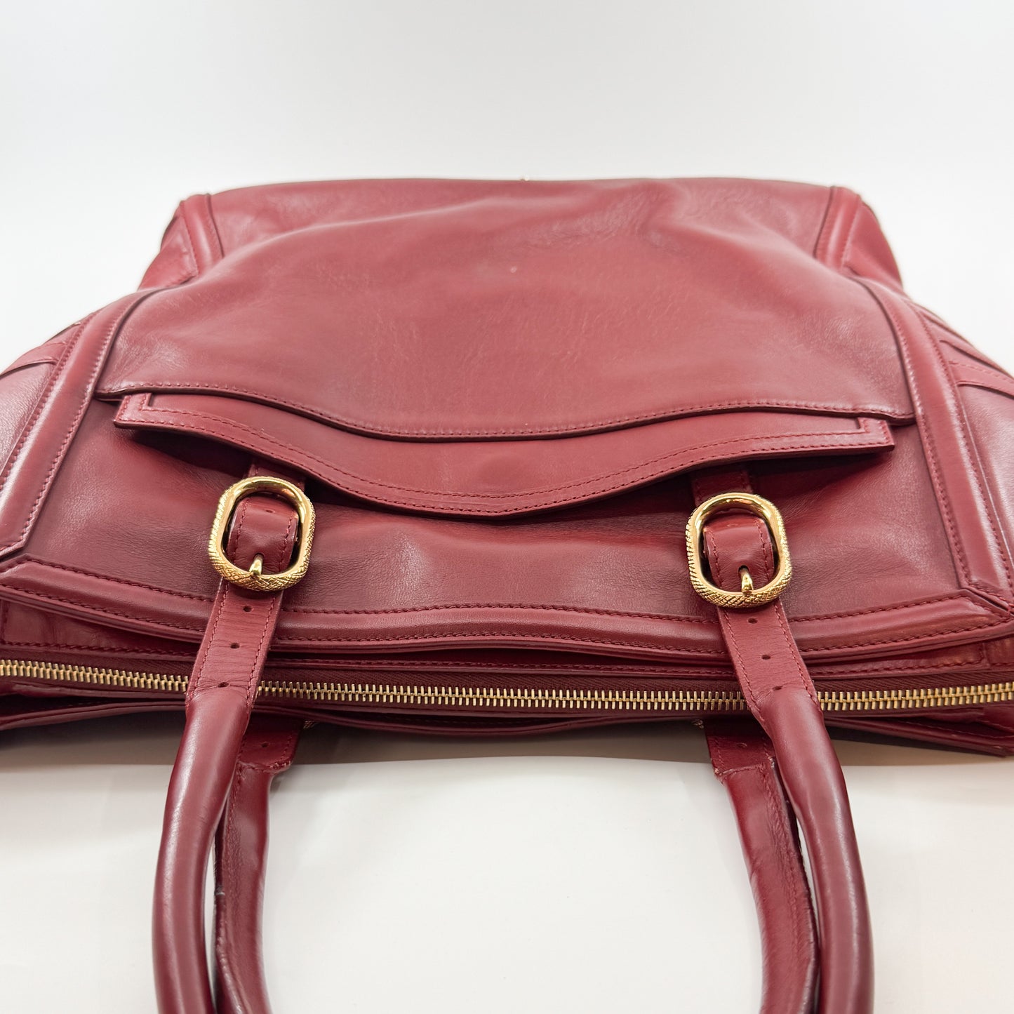 Christian Louboutin Burgundy Red Leather Farida Tote Bag