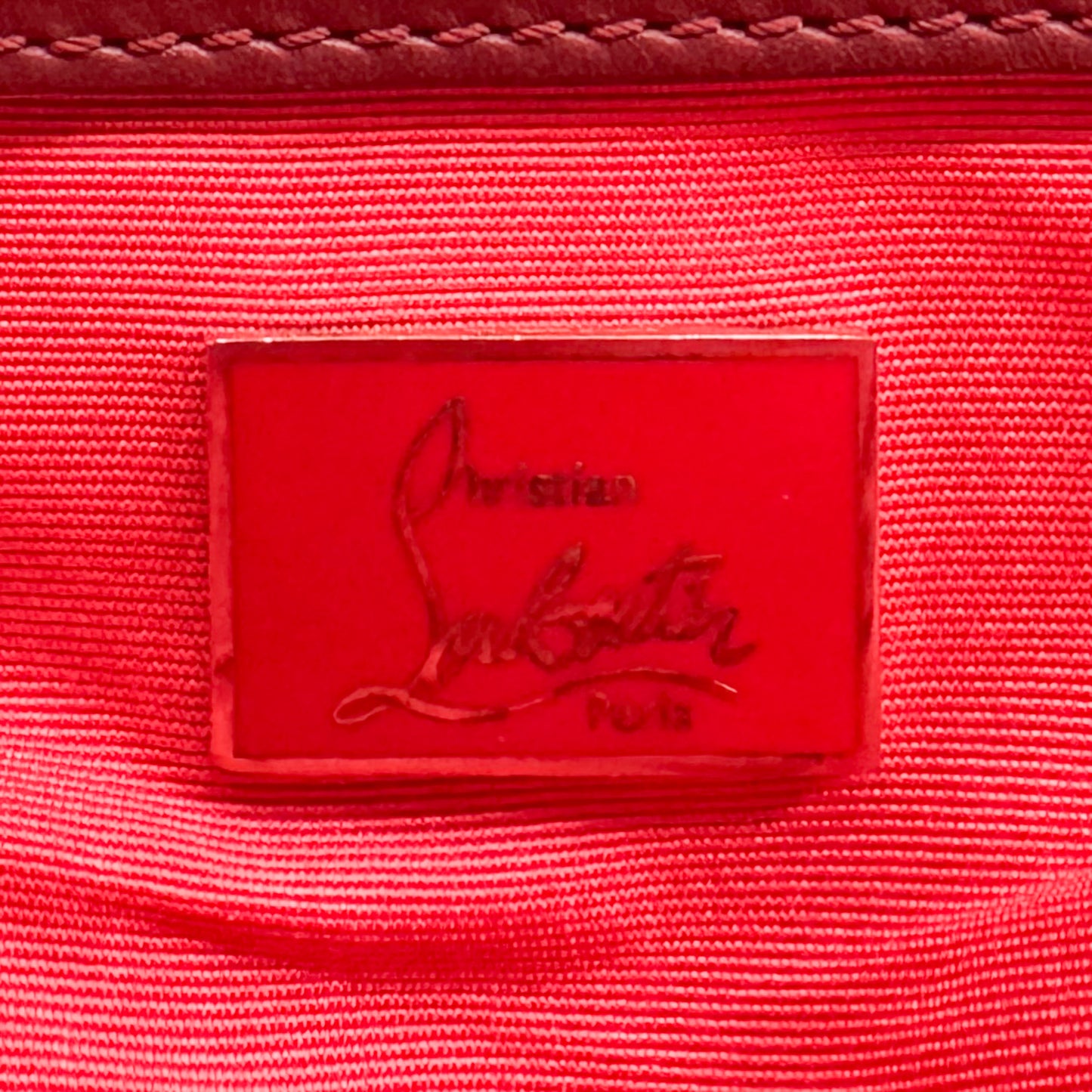 Christian Louboutin Burgundy Red Leather Farida Tote Bag