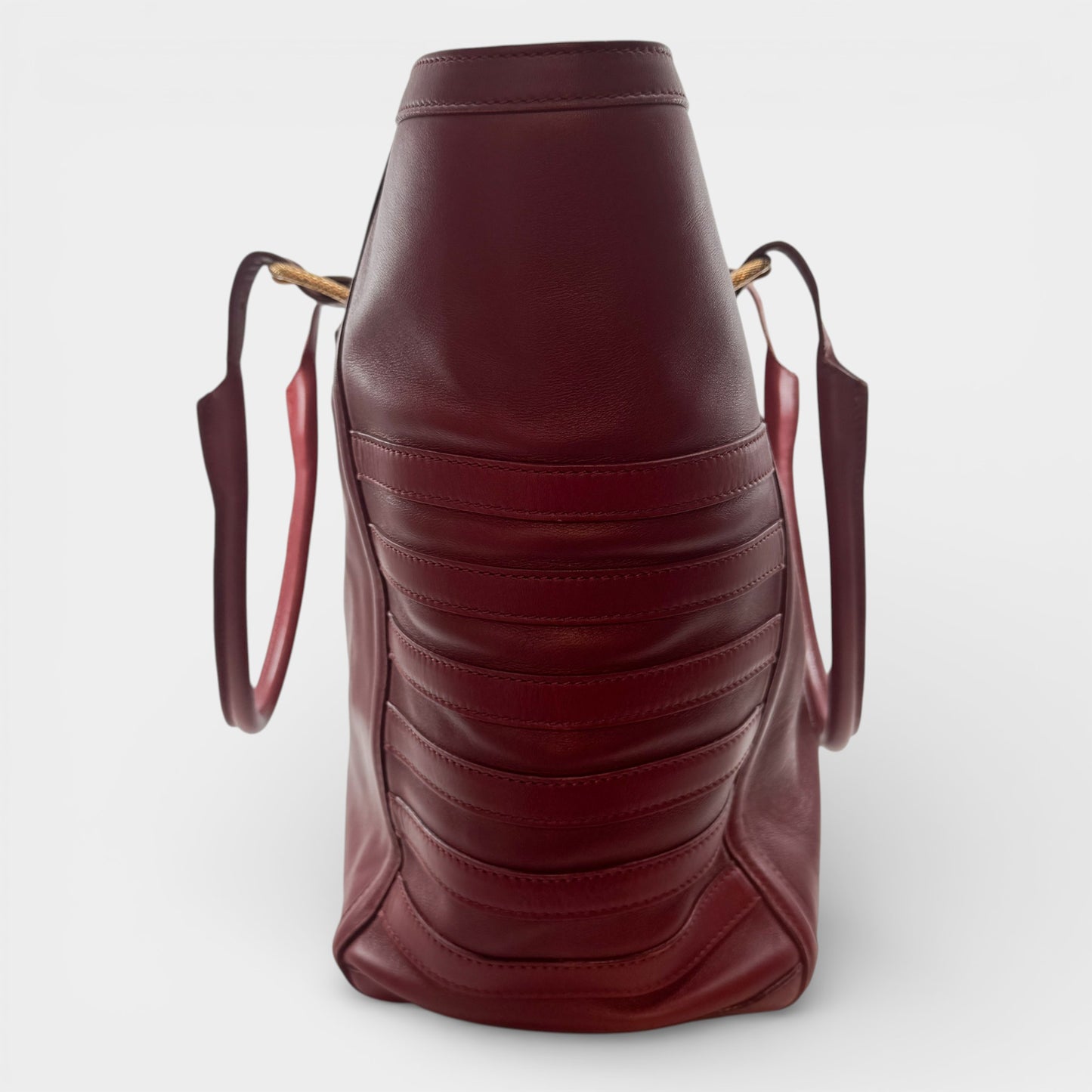 Christian Louboutin Burgundy Red Leather Farida Tote Bag