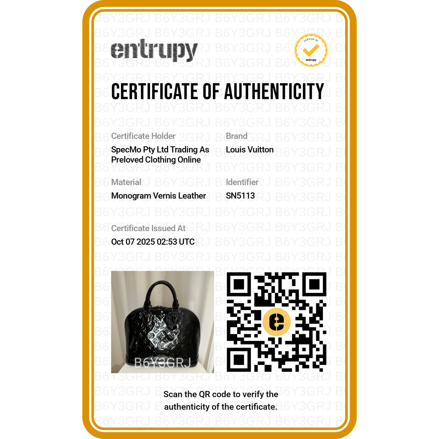 Louis Vuitton Alma Black Patent Leather Handbag Medium