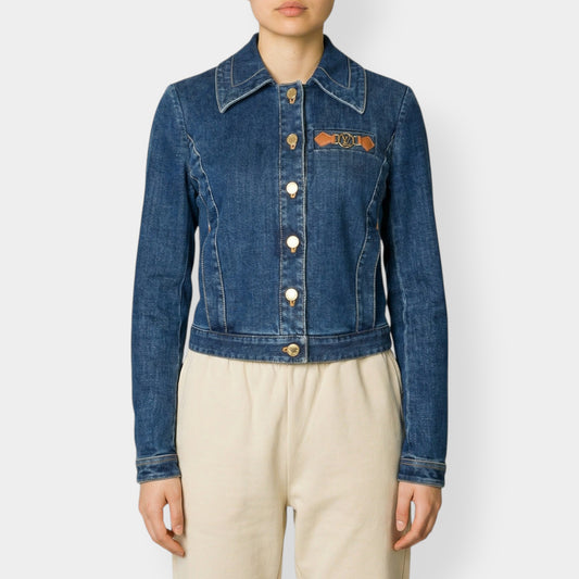 Louis Vuitton Retro Organic Cotton Blue Denim Jacket EU34 ~ AU6-8