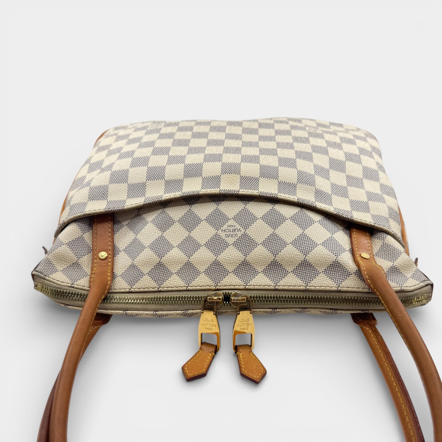 Louis Vuitton Damier Azur Canvas & Vachetta Leather Figheri PM Tote Bag