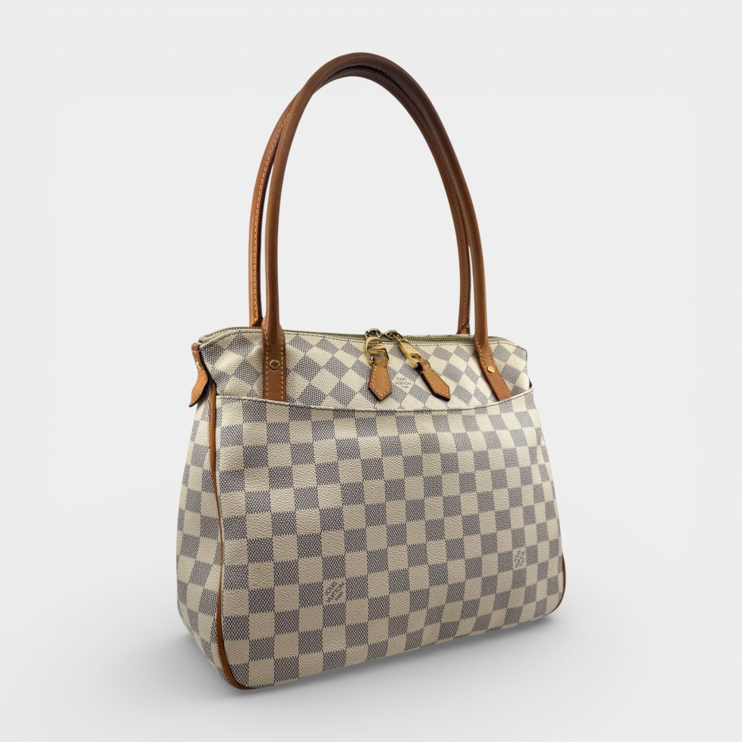Louis Vuitton Damier Azur Canvas & Vachetta Leather Figheri PM Tote Bag