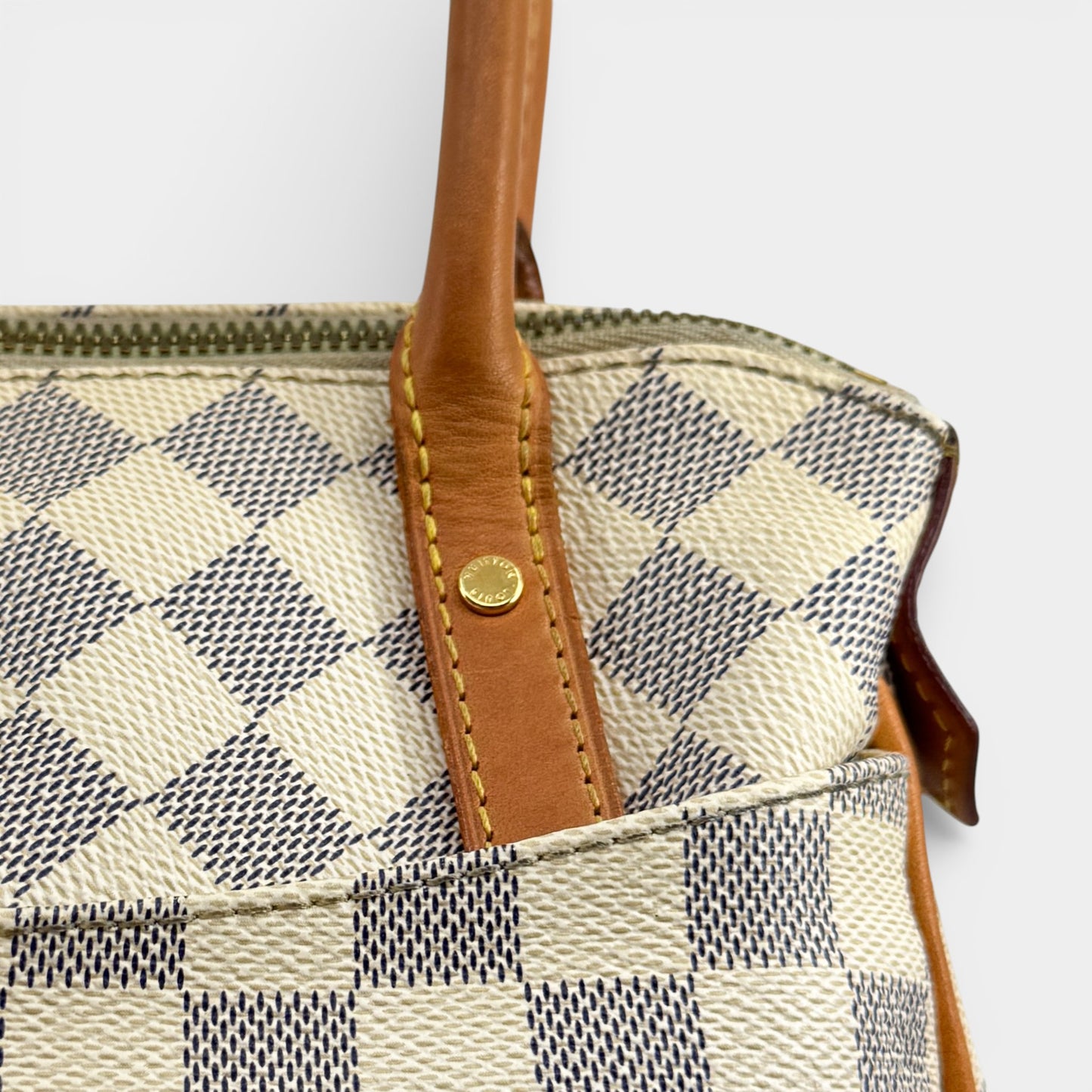 Louis Vuitton Damier Azur Canvas & Vachetta Leather Figheri PM Tote Bag
