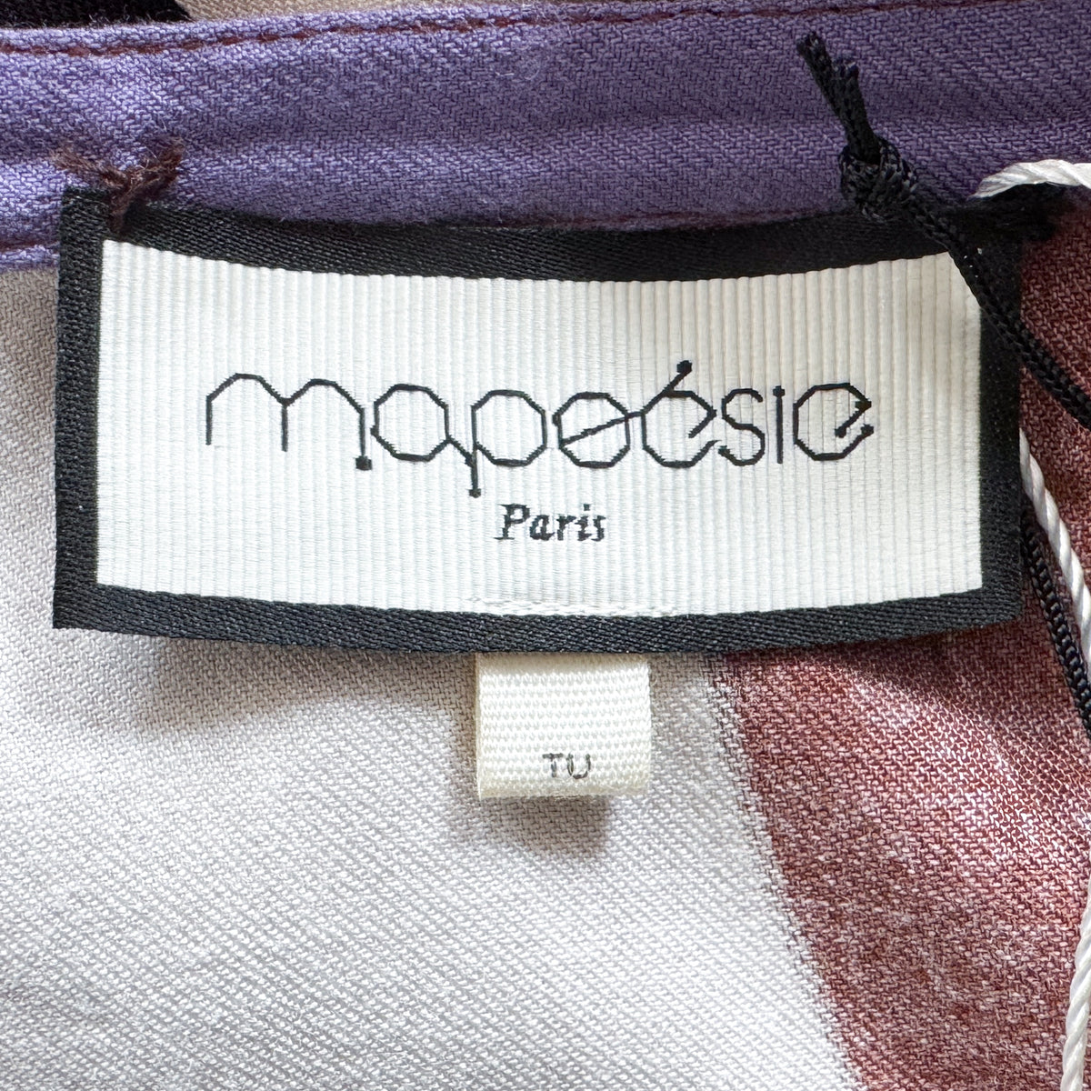 Mapoésie Paradis Supersonic Brown Purple Viscose Print Dress Medium ~ Large
