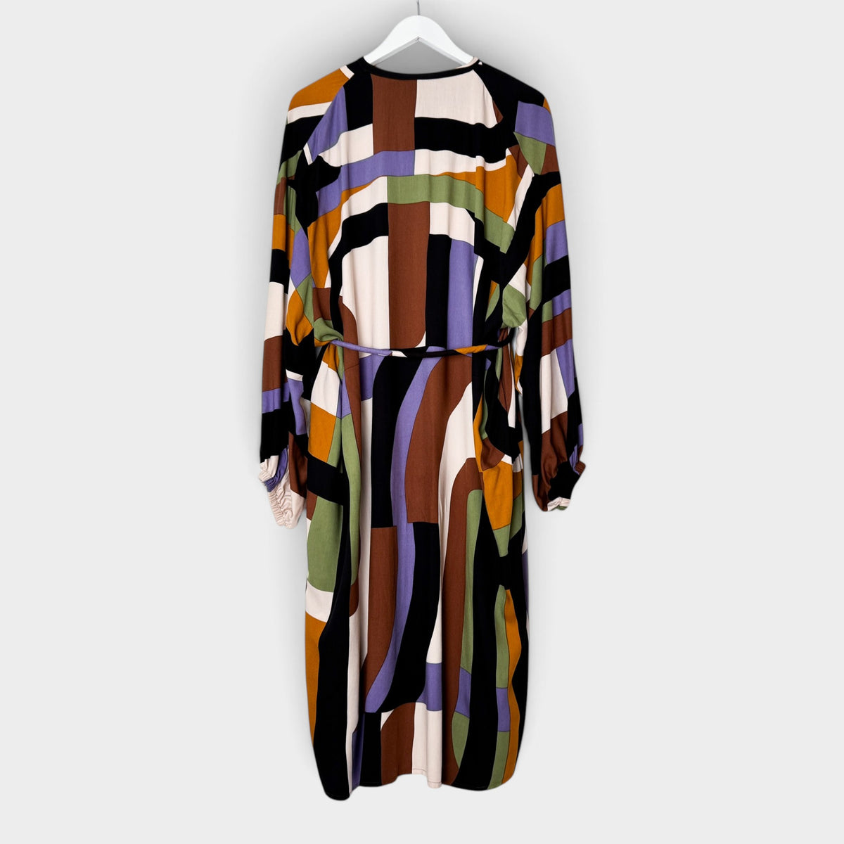Mapoésie Paradis Supersonic Brown Purple Viscose Print Dress Medium ~ Large