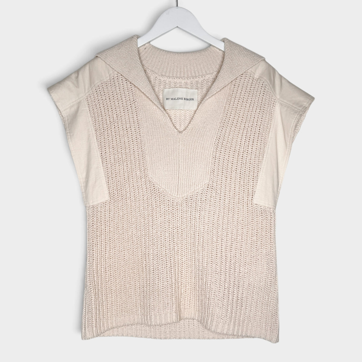 By Malene Birger Cream Kiko Knitted Vest Jumper Medium ~ AU10-12