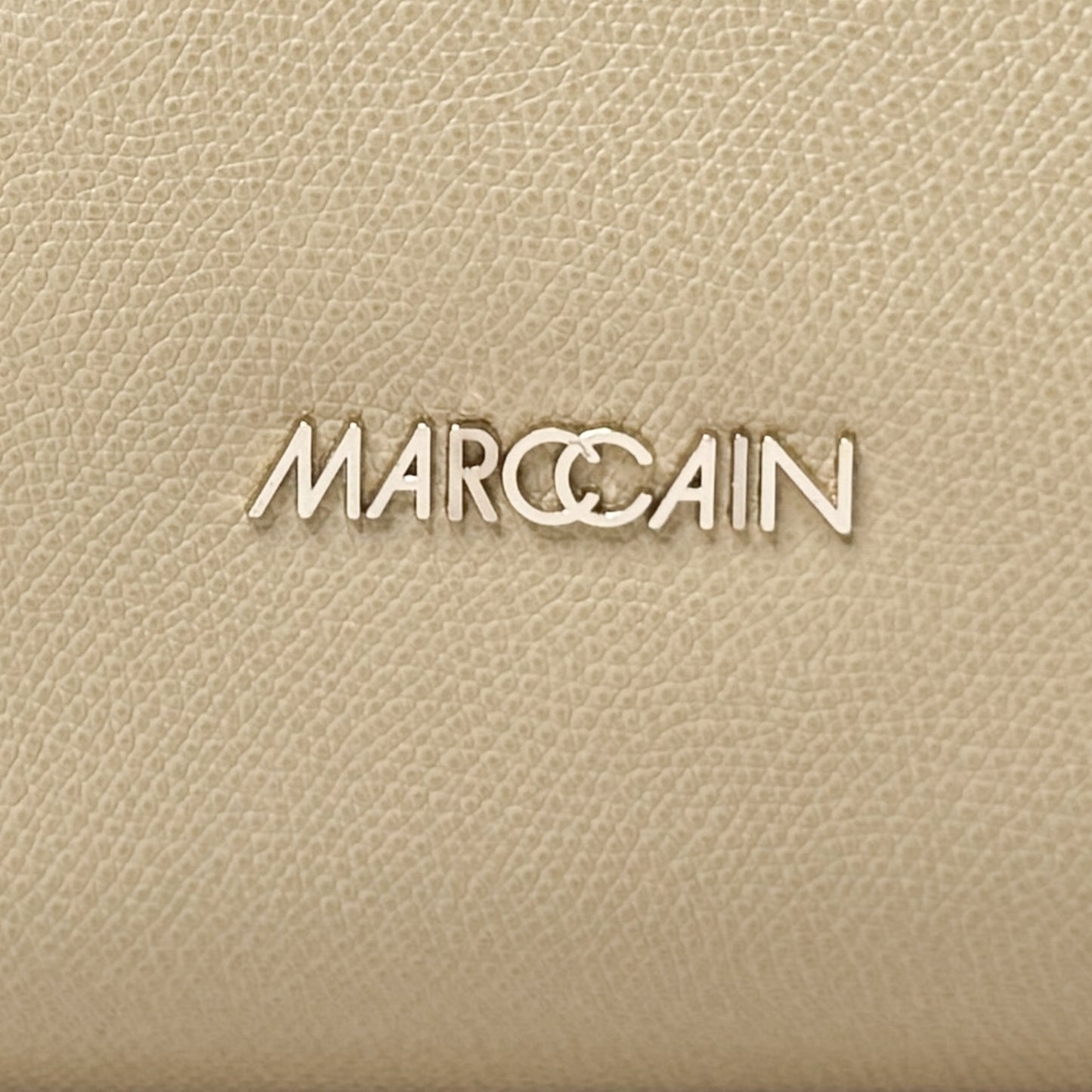 Marc Cain Beige Pebbled Leather Tote Bag