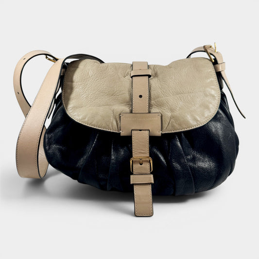 Marc by Marc Jacobs Vintage Y2K Beige Black Leather Crossbody Bag