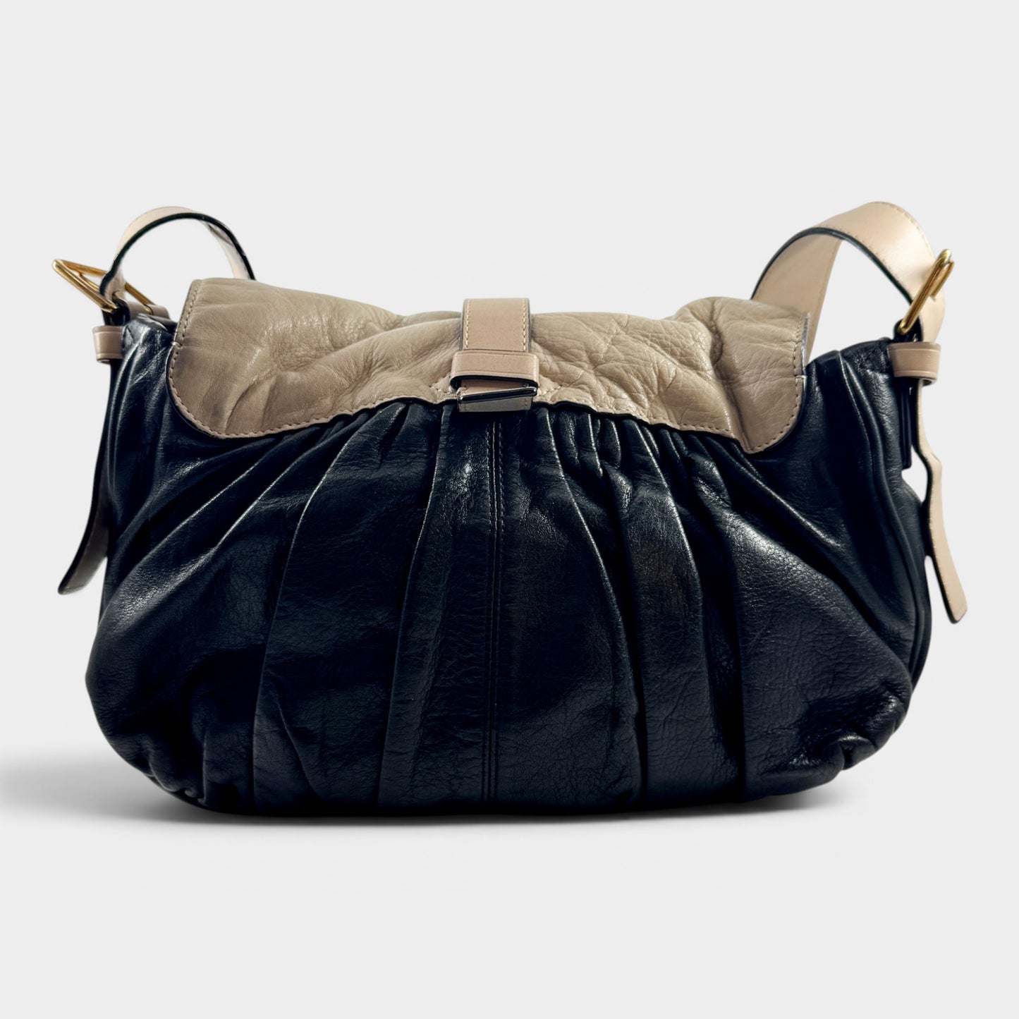 Marc by Marc Jacobs Vintage Y2K Beige Black Leather Crossbody Bag