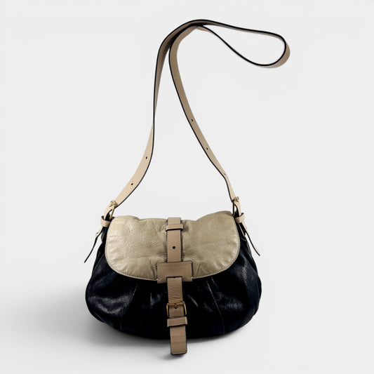 Marc by Marc Jacobs Vintage Y2K Beige Black Leather Crossbody Bag