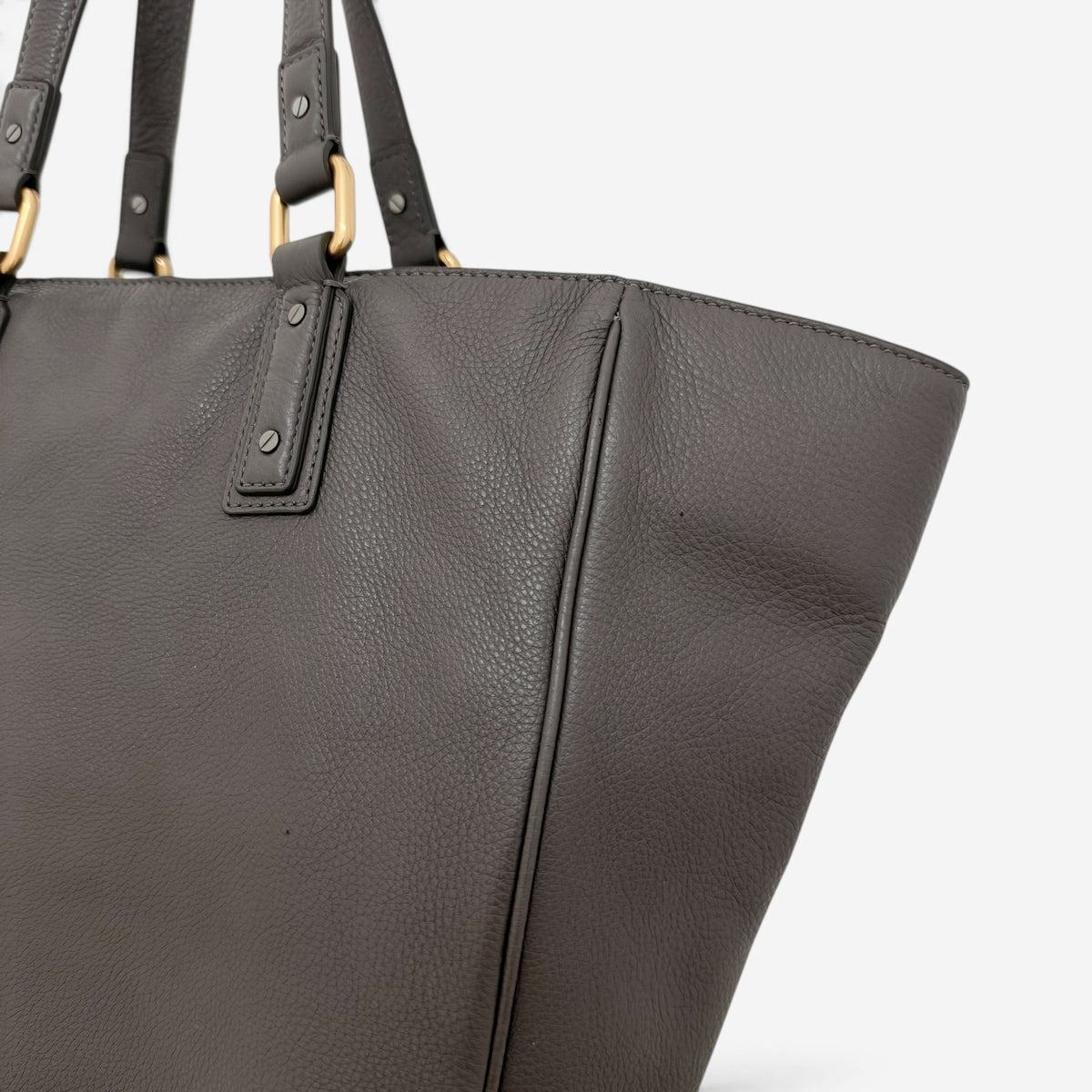 Marc by Marc Jacobs Bianca Hayley Grey Taupe Leather Pocket Shoulder Tote Bag
