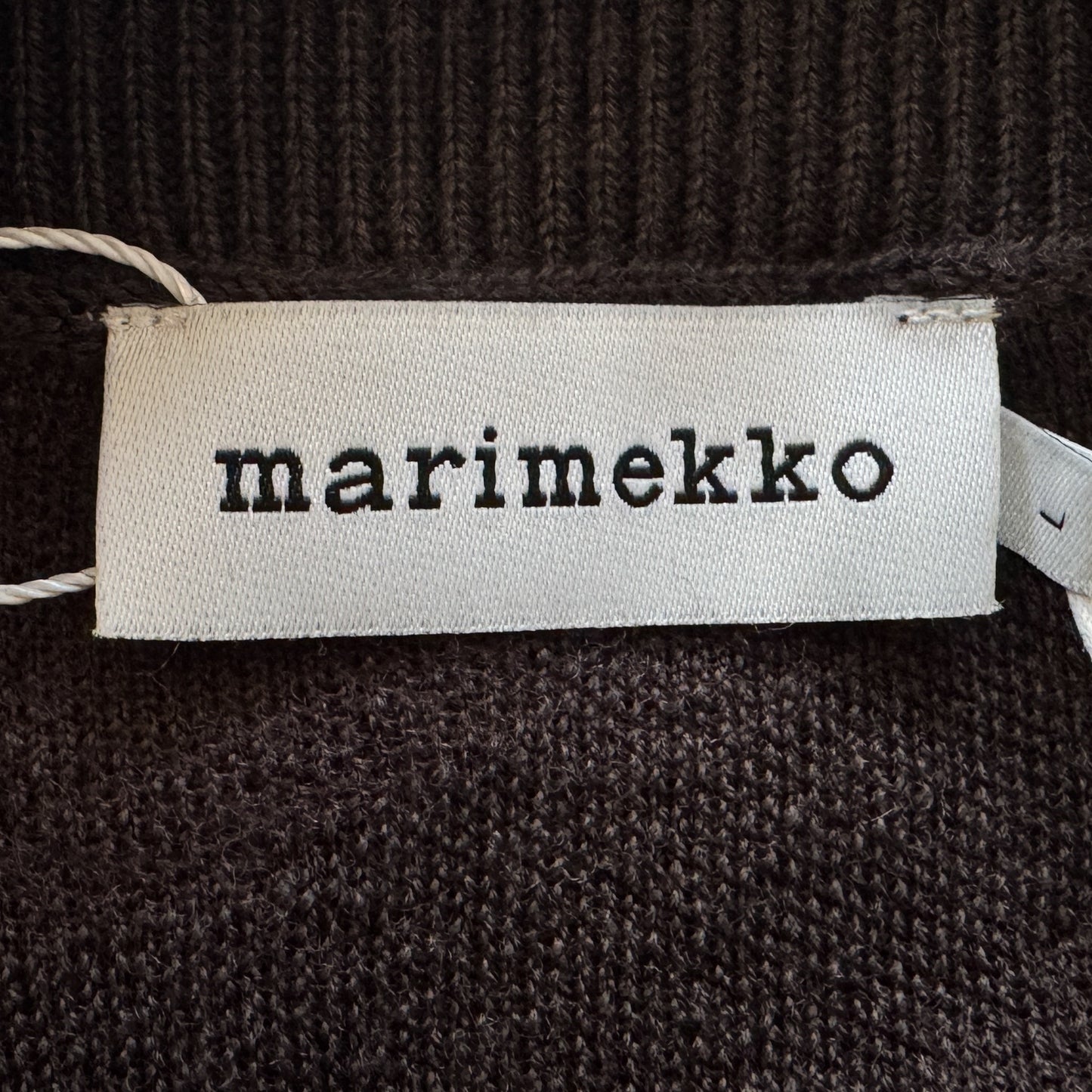 Marimekko Brown  Karmiini Unikko Jacquard Knit Midi Dress Large ~ AU12-14