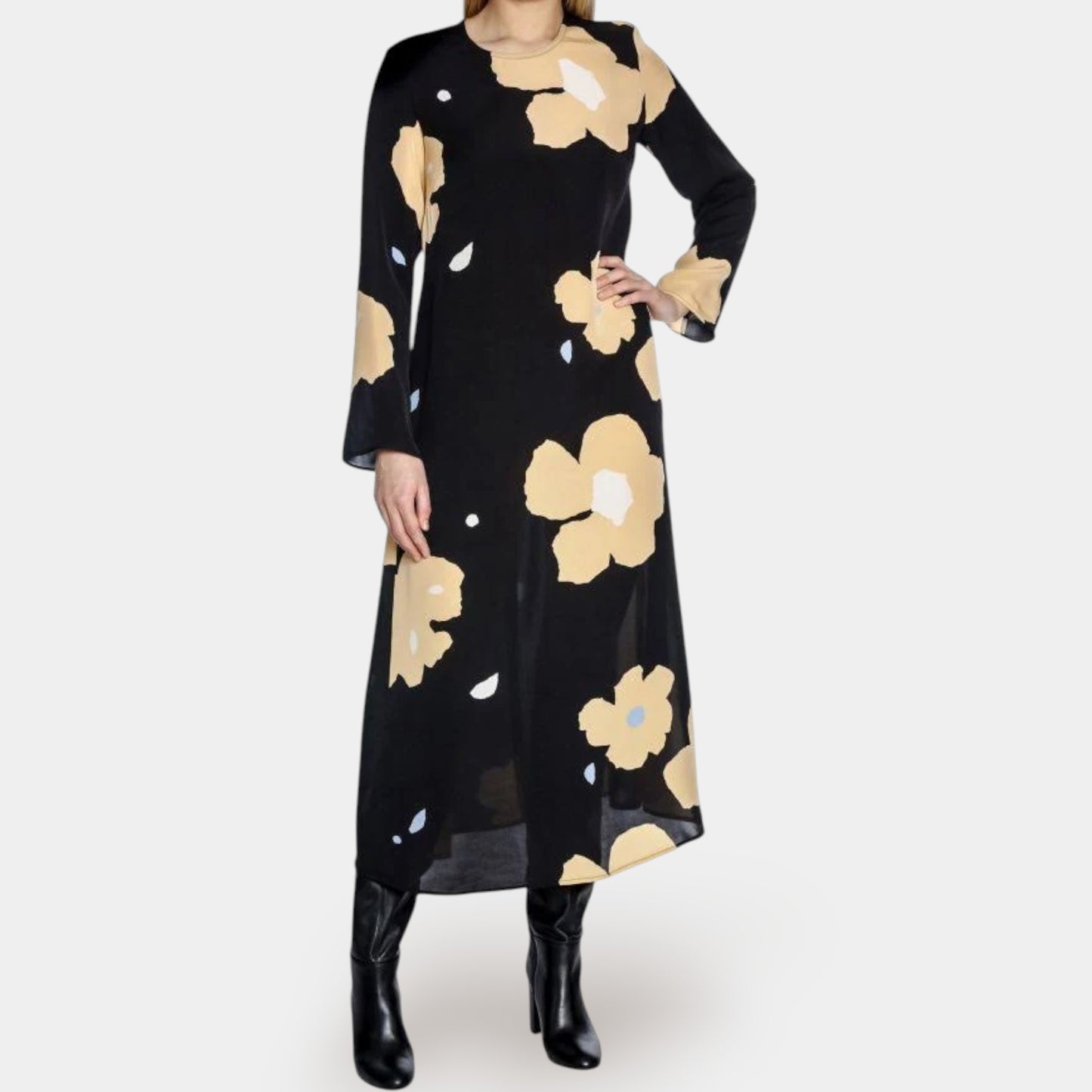 Marimekko X Hilbertti Lennokki Flower Long A-Line Dress EU38 ~ AU10