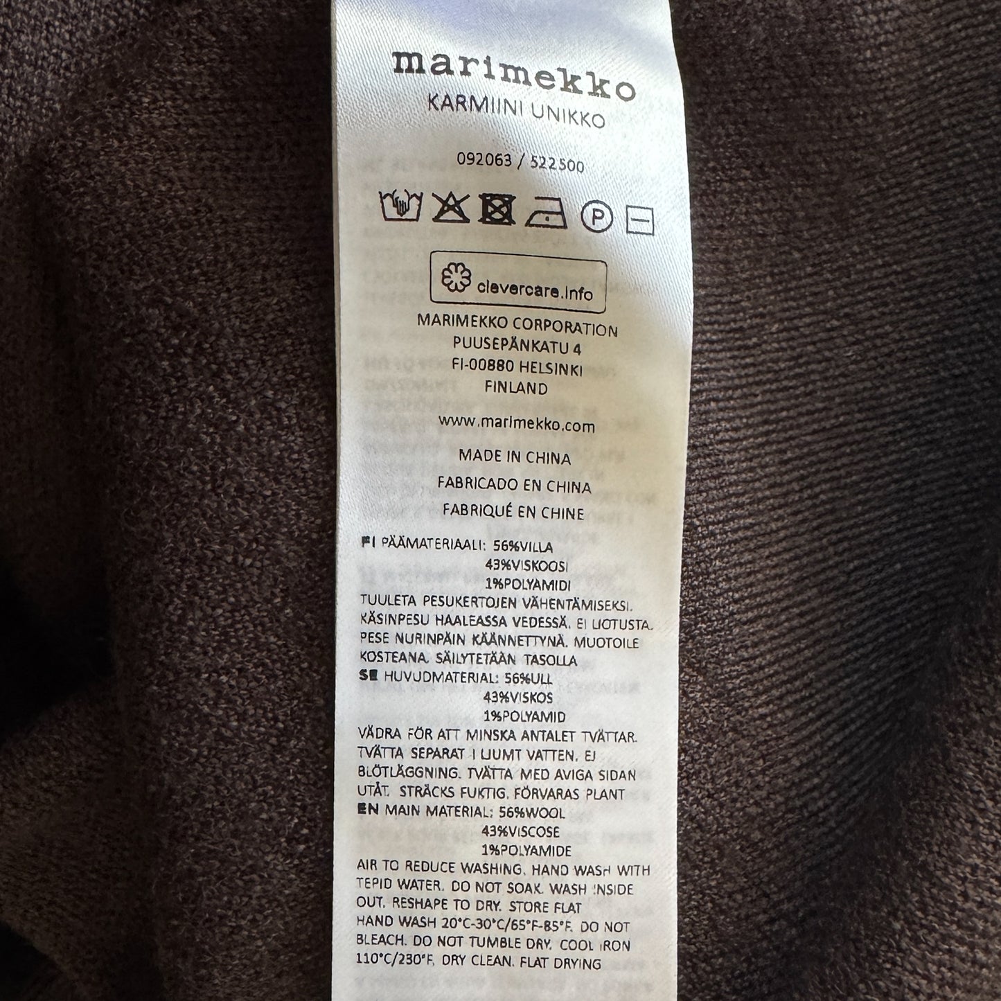 Marimekko Brown  Karmiini Unikko Jacquard Knit Midi Dress Large ~ AU12-14