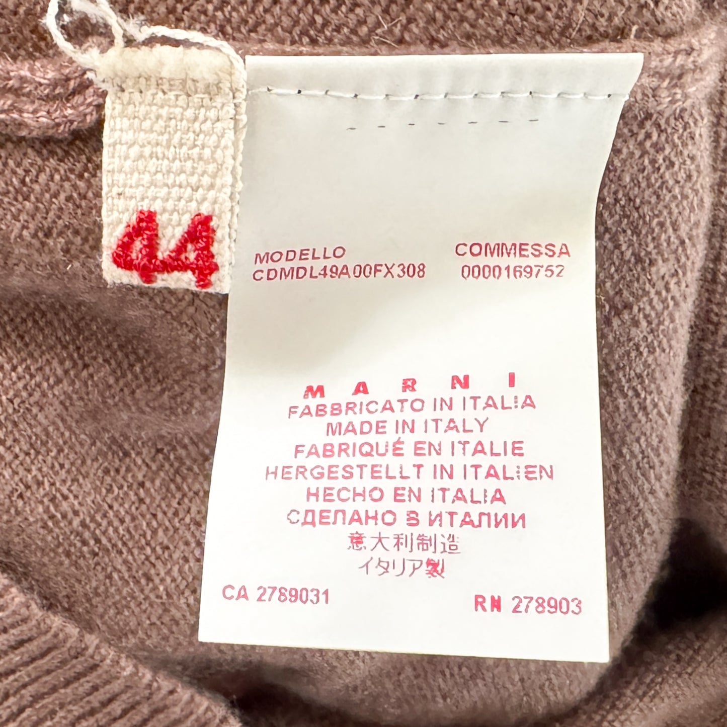 Marni Taupe Brown 100% Cashmere Cardigan IT44 ~ AU12-14
