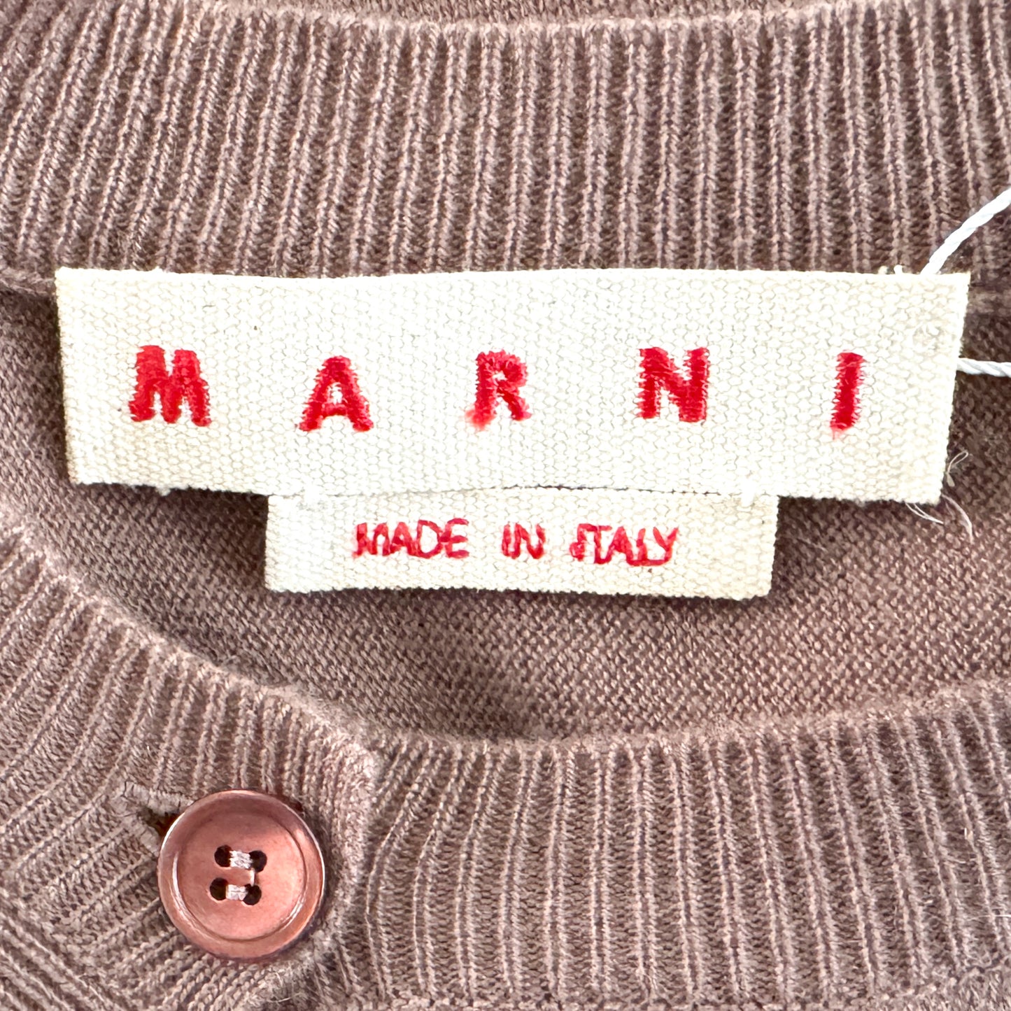 Marni Taupe Brown 100% Cashmere Cardigan IT44 ~ AU12-14
